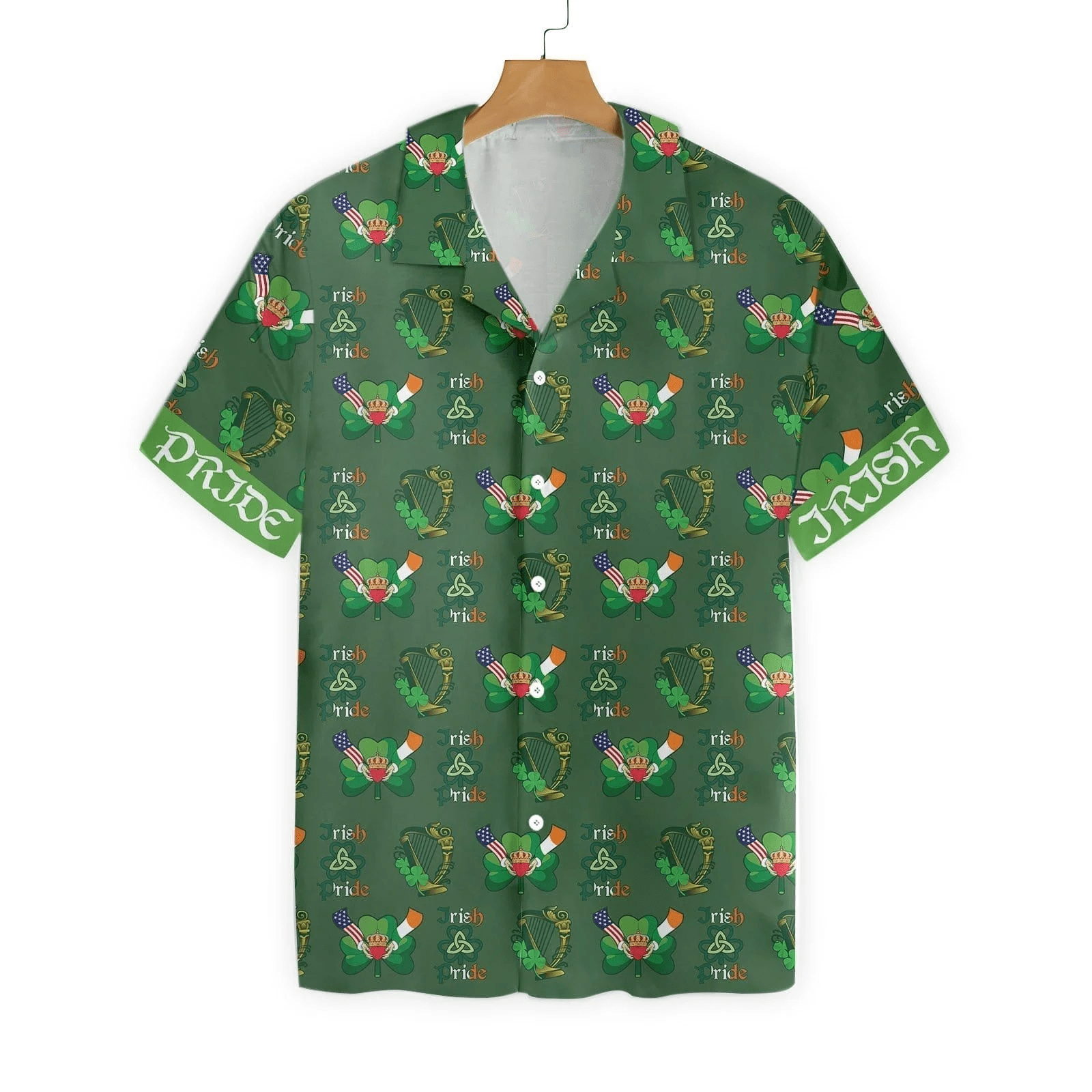 St Patricks Day Hawaii Shirt Irish Pride Flag The Harp Aloha Shirt St Patricks Day Hawaiian Shirt