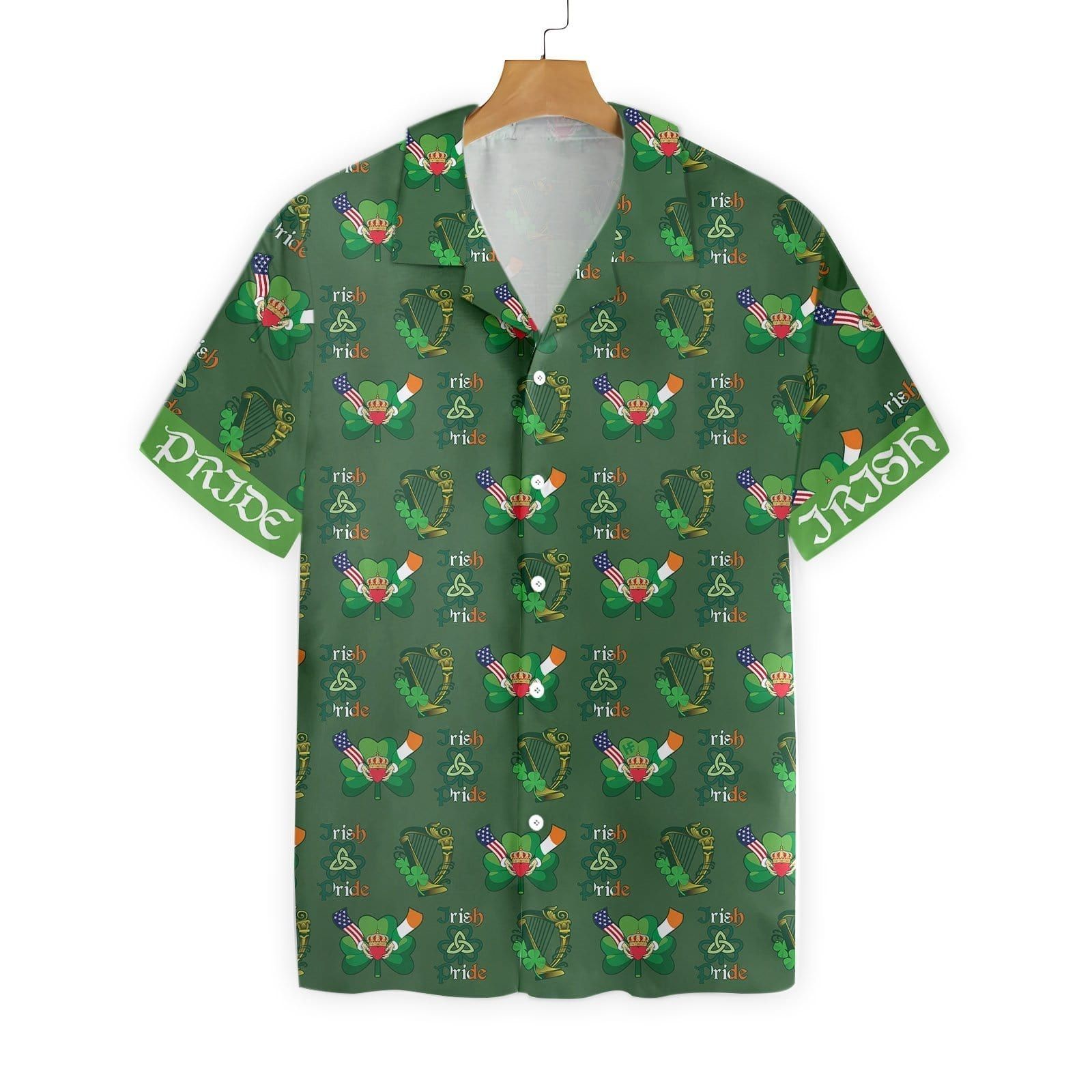St Patrick’s Day Hawaii Shirt Irish Pride Flag The Harp Aloha Shirt St Patrick’s Day Shirt