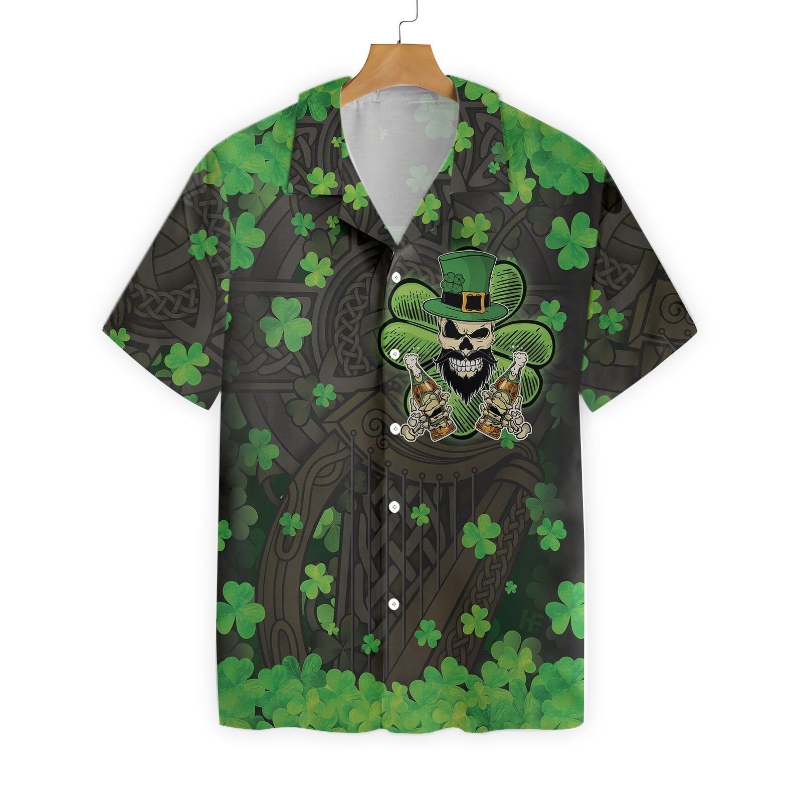 St Patrick’s Day Hawaii Shirt Skull Holding Beer Aloha Shirt St Patrick’s Day Shirt
