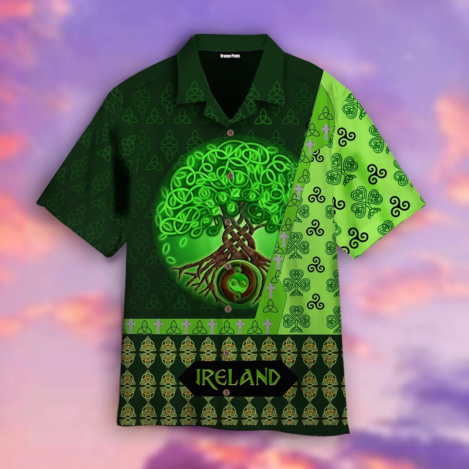 St Patricks Day Hawaii Shirt Tree Ireland Celtic Knot Green Aloha Shirt St Patricks Day Hawaiian Shirt