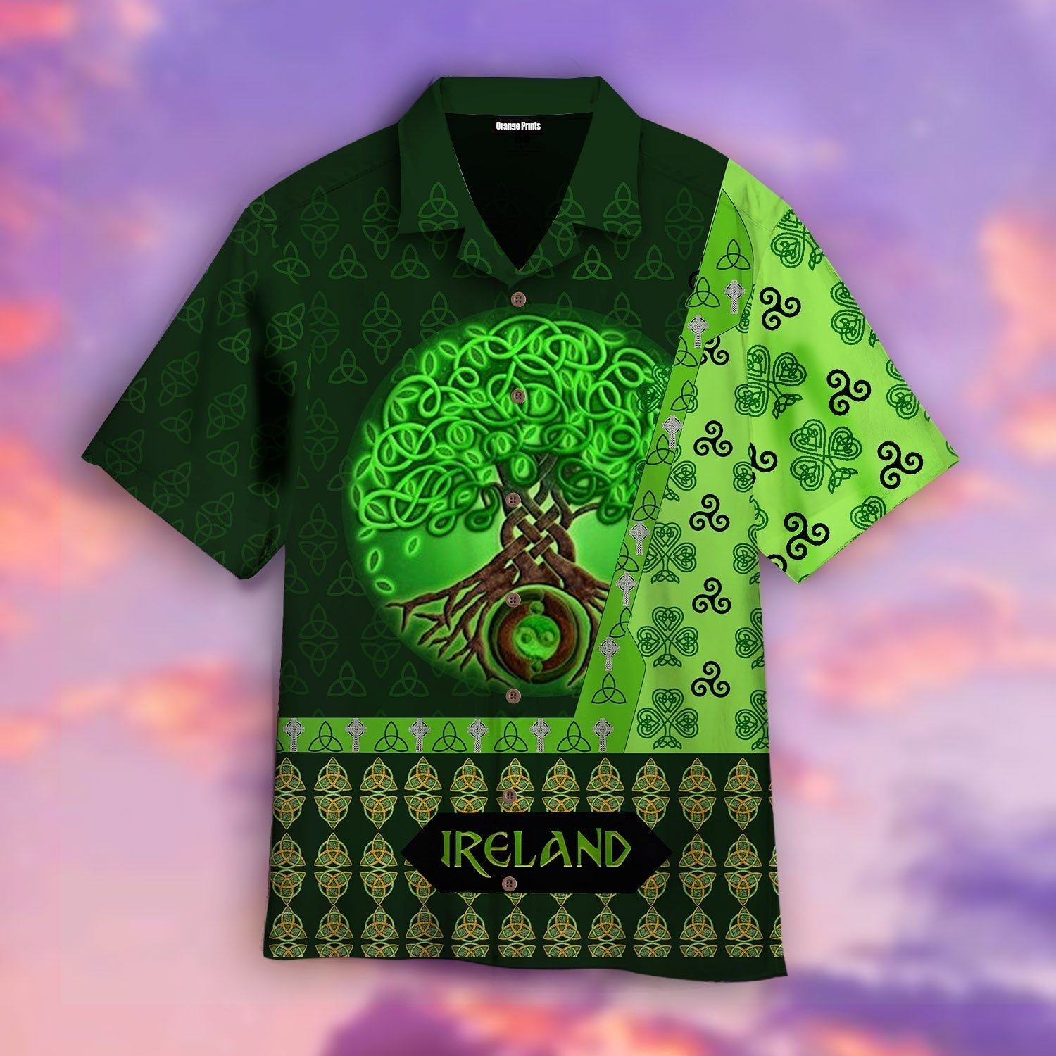 St Patrick’s Day Hawaii Shirt Tree Ireland Celtic Knot Green Aloha Shirt St Patrick’s Day Shirt