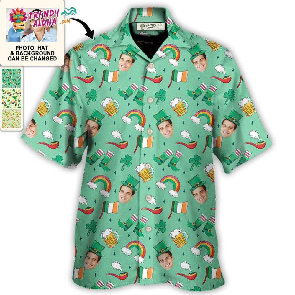 St Patrick’S Day Love The Day Went Custom Photo – Hawaiian Shirt – Personalized Photo Gifts Hawaiian Shirt – Trendy Aloha