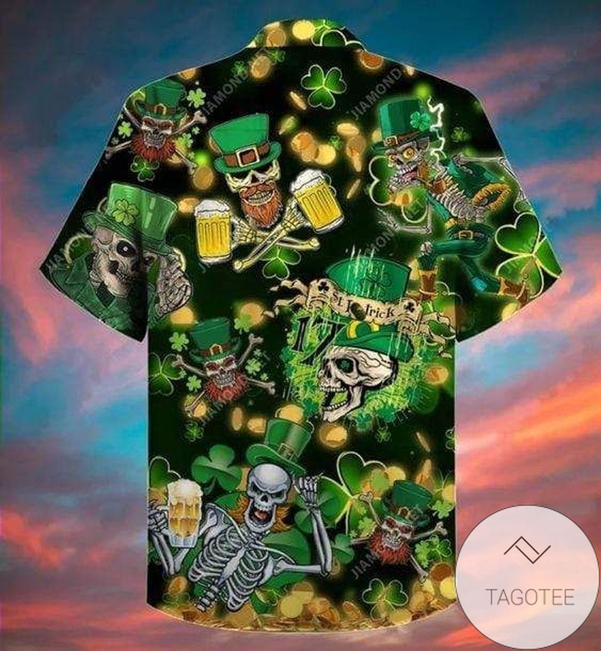 St Patricks Day Skull Hawaiian Shirt Elegance Celebration Design Style