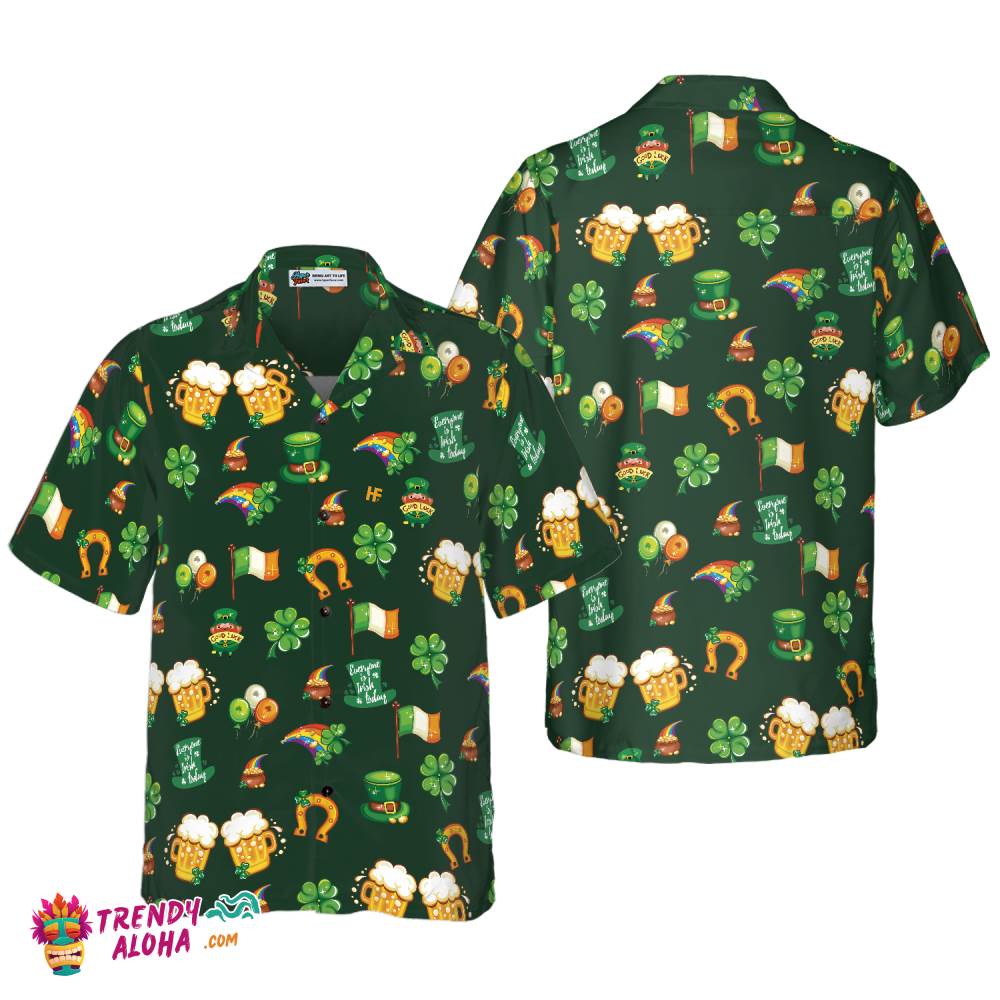 St Patrick’s Day Symbol Seamless Pattern Hawaiian Shirt