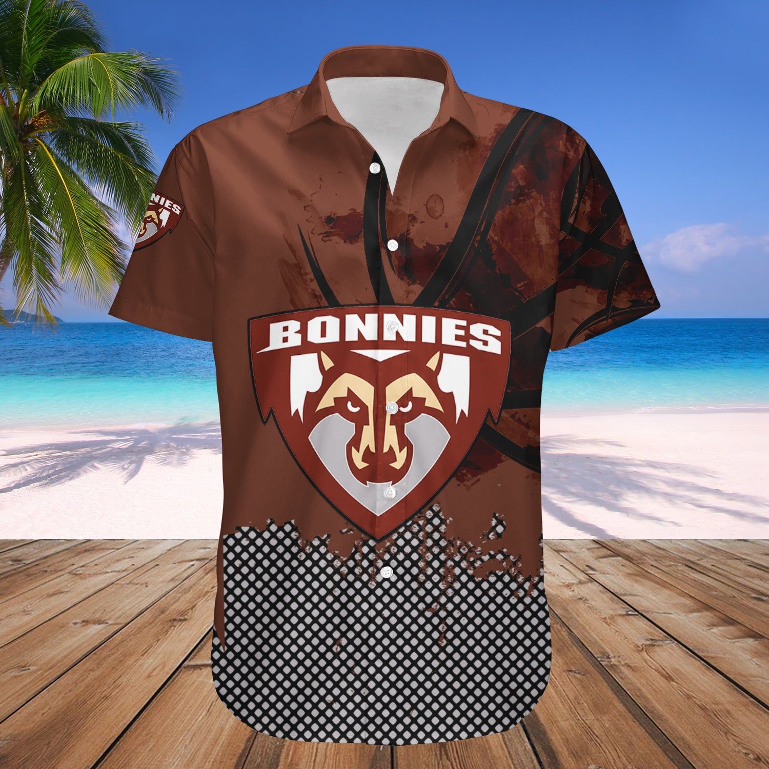 St. Bonaventure Bonnies Hawaii Shirt Basketball Net Grunge Pattern – NCAA