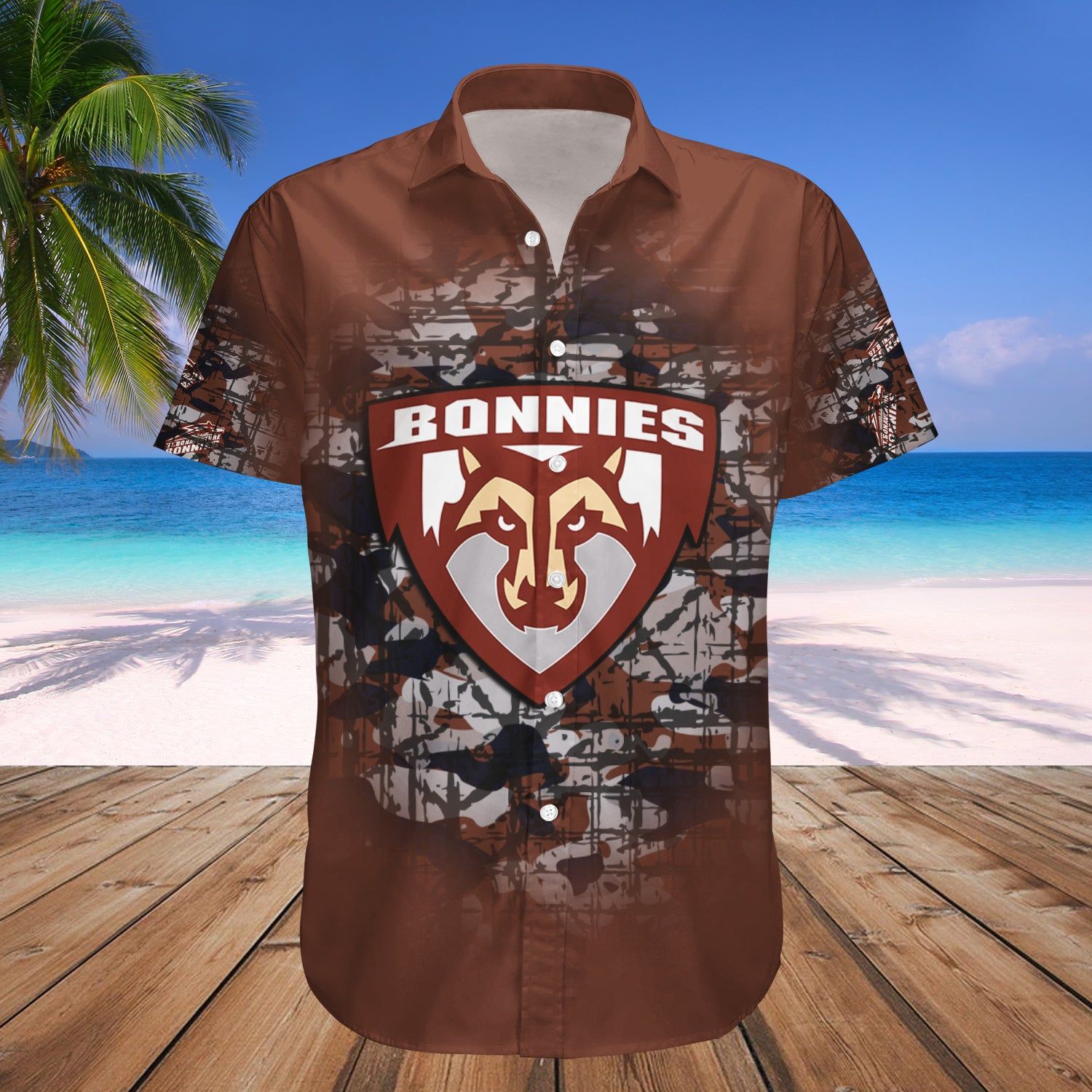 St. Bonaventure Bonnies Hawaii Shirt Camouflage Vintage – NCAA
