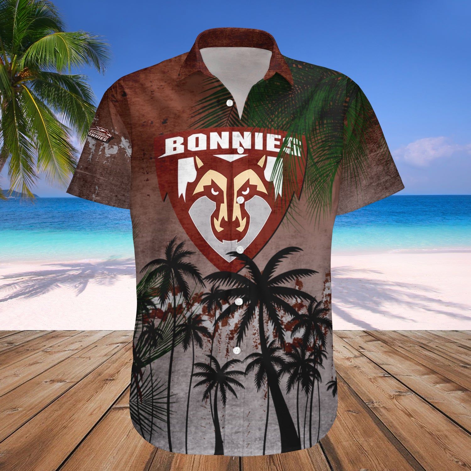 St. Bonaventure Bonnies Hawaii Shirt Coconut Tree Tropical Grunge – NCAA