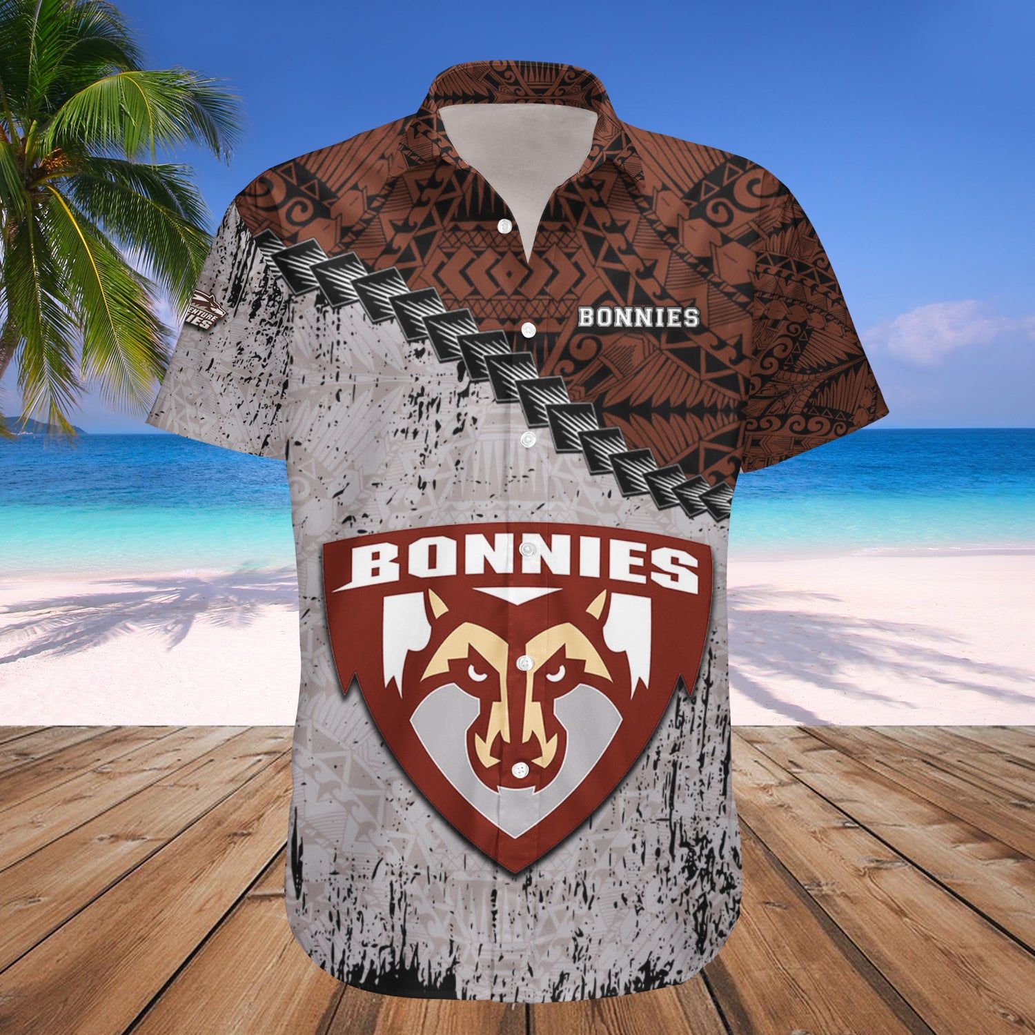 St. Bonaventure Bonnies Hawaii Shirt Grunge Polynesian Tattoo – NCAA