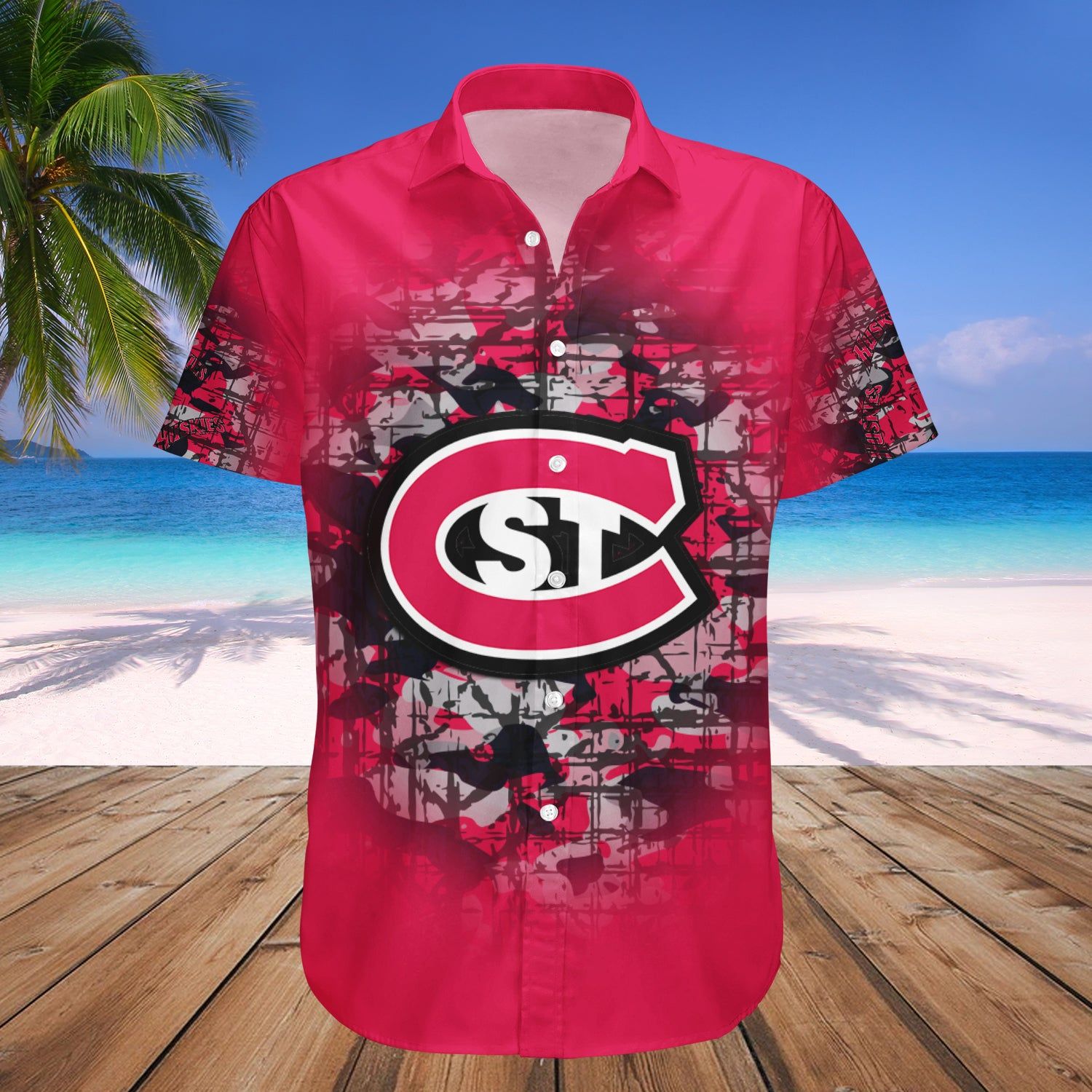 St. Cloud State Huskies Hawaii Shirt Camouflage Vintage – NCAA