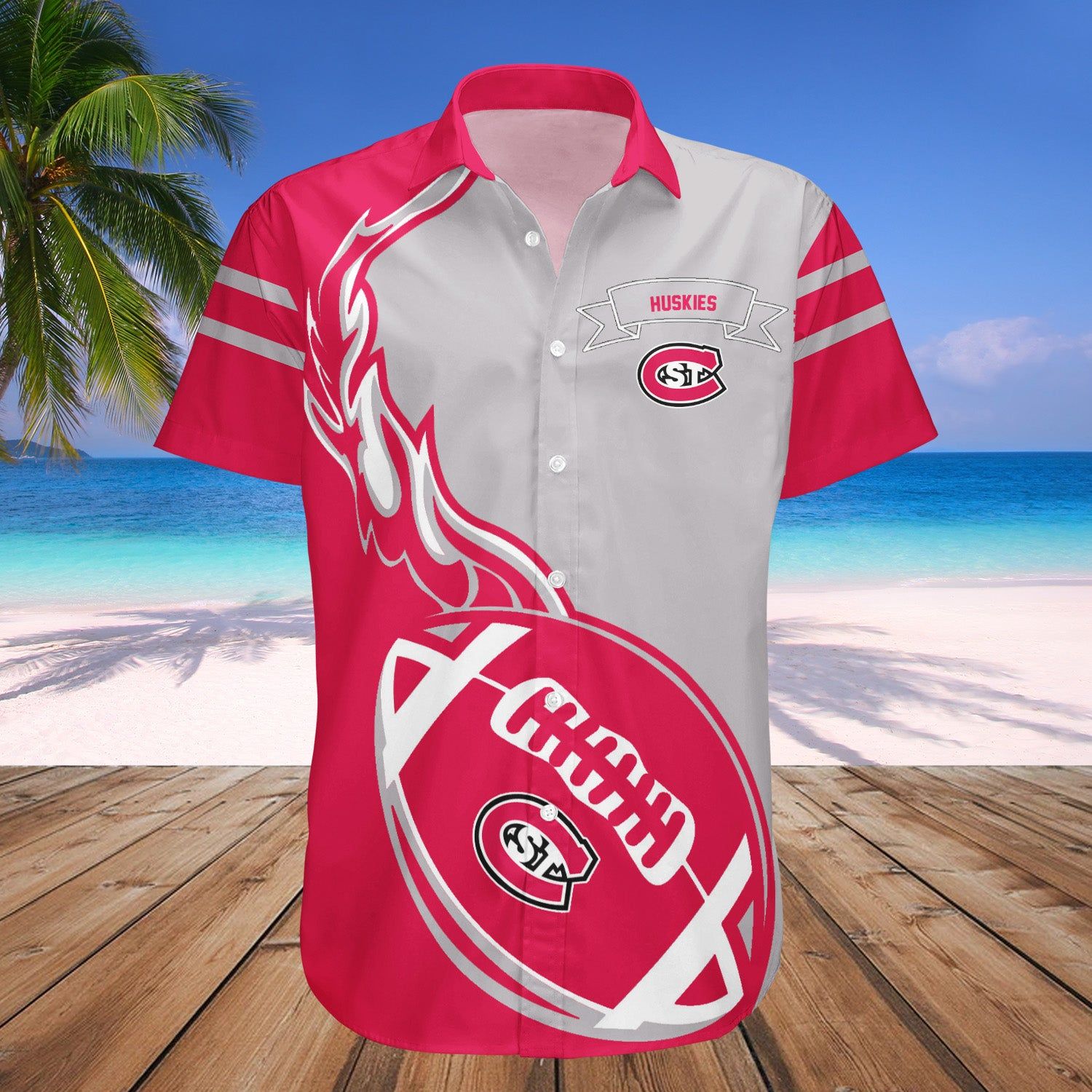 St. Cloud State Huskies Hawaii Shirt Flame Ball – NCAA