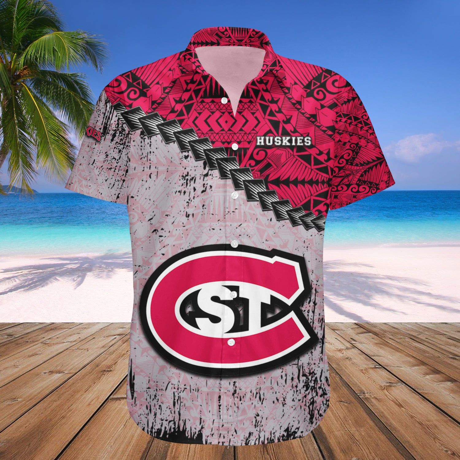 St. Cloud State Huskies Hawaii Shirt Grunge Polynesian Tattoo – NCAA