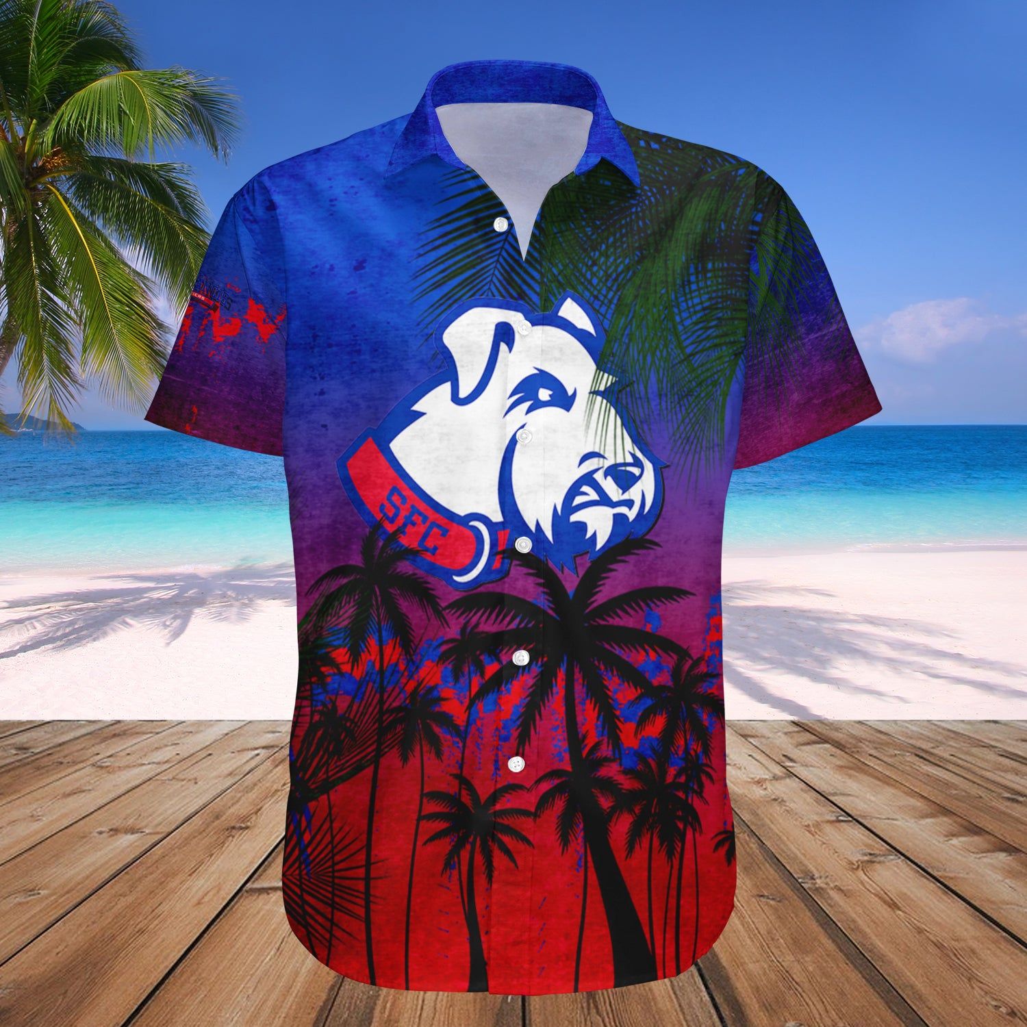 St. Francis Brooklyn Terriers Hawaii Shirt Coconut Tree Tropical Grunge – NCAA