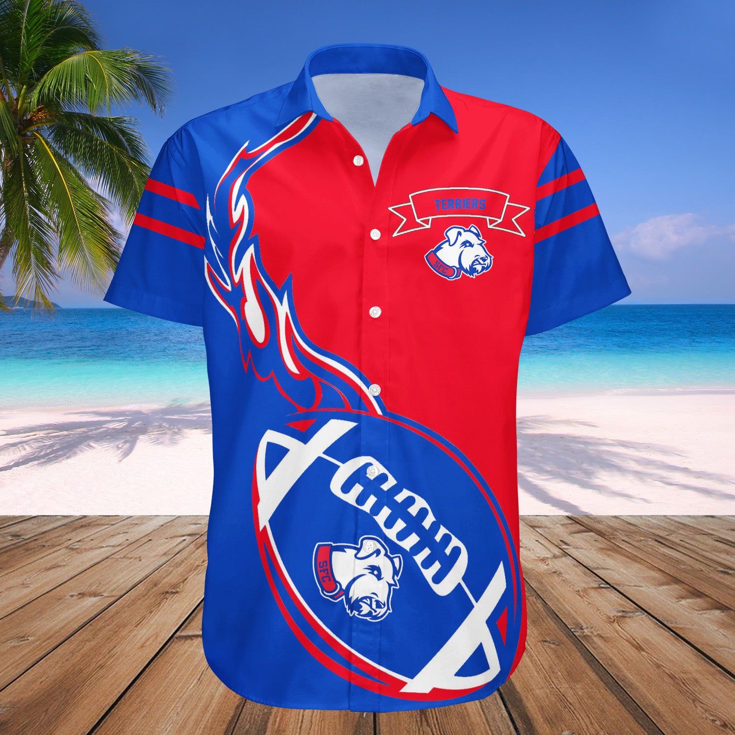 St. Francis Brooklyn Terriers Hawaii Shirt Flame Ball – NCAA
