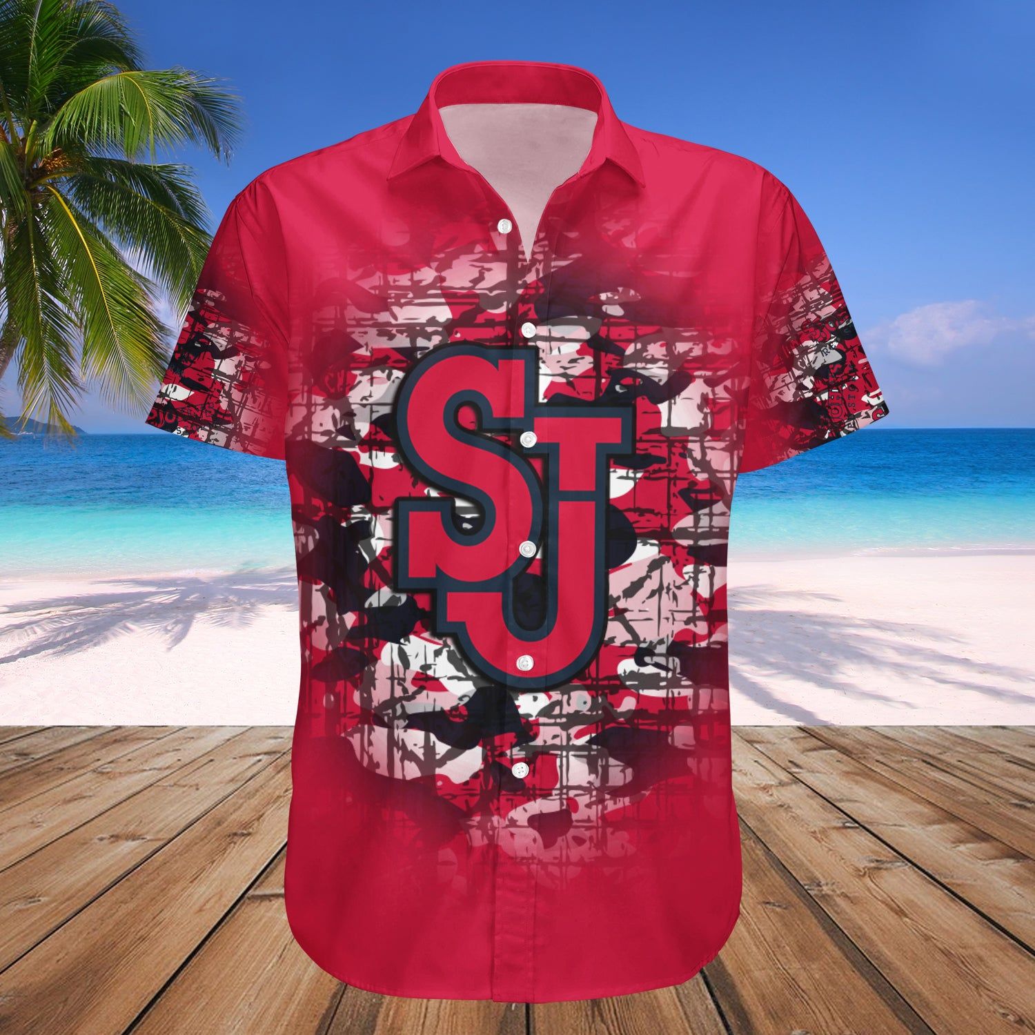 St. John’S Red Storm Hawaii Shirt Camouflage Vintage – NCAA