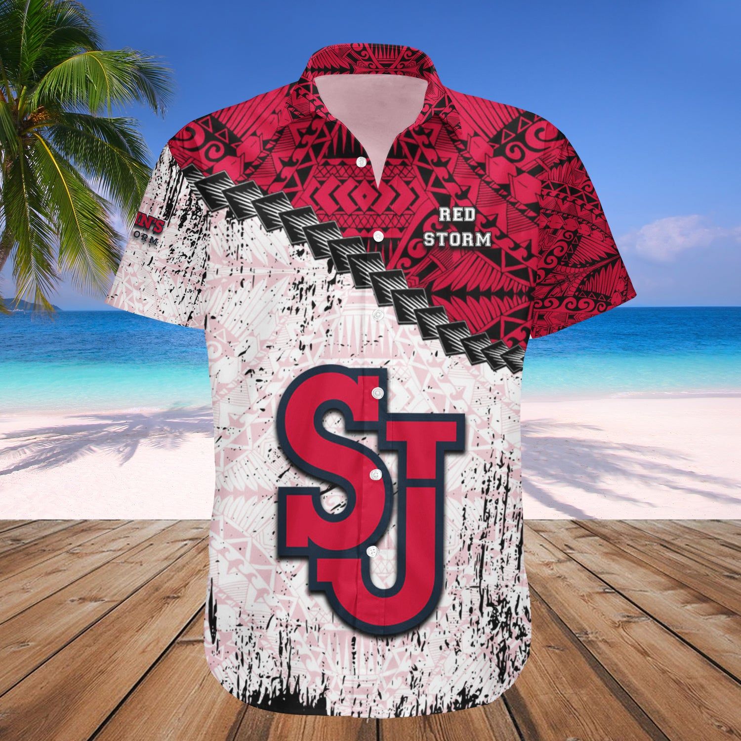 St. John’S Red Storm Hawaii Shirt Grunge Polynesian Tattoo – NCAA