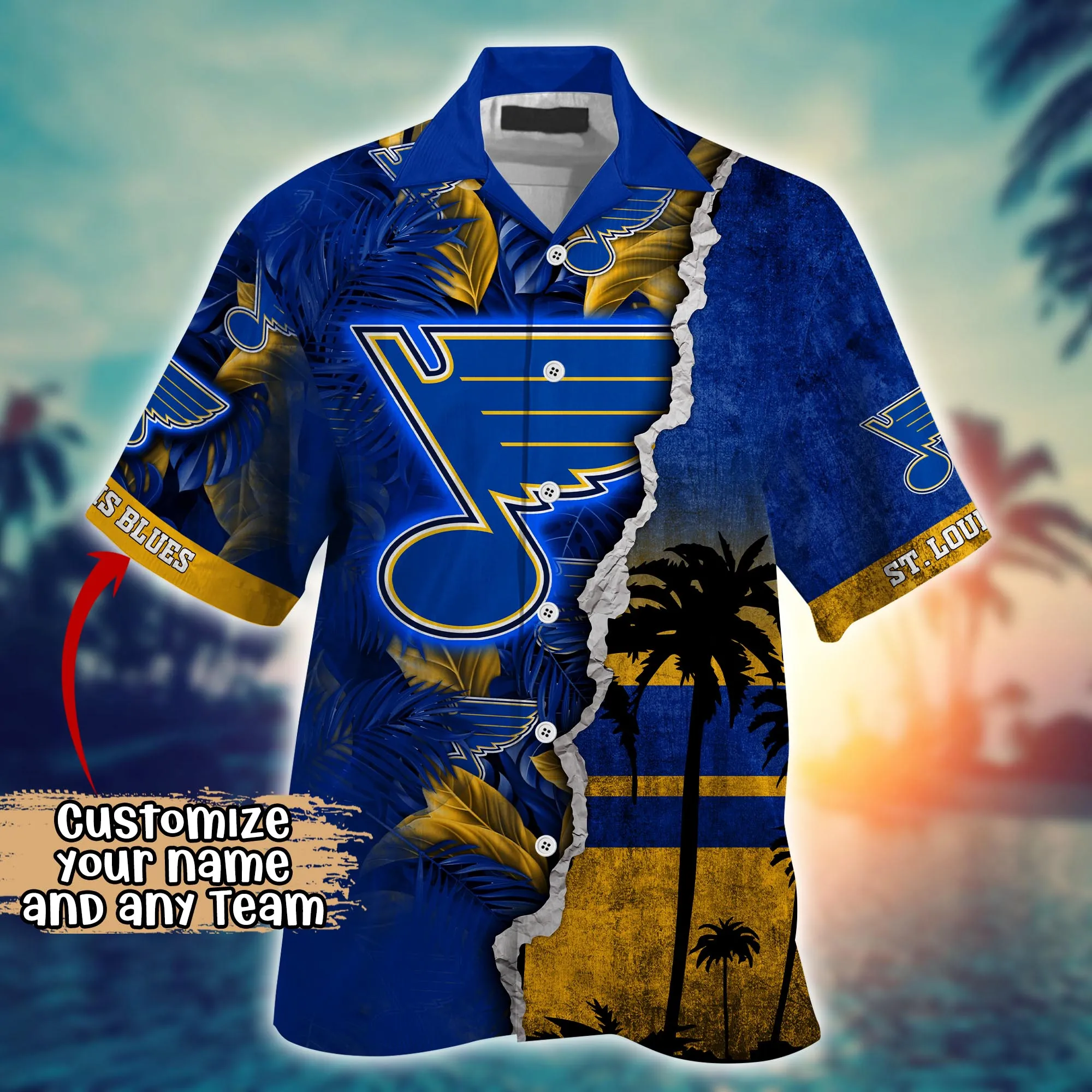 St. Louis Blues NHL Hawaiian Shirt Custom Tan Lines Aloha Shirt