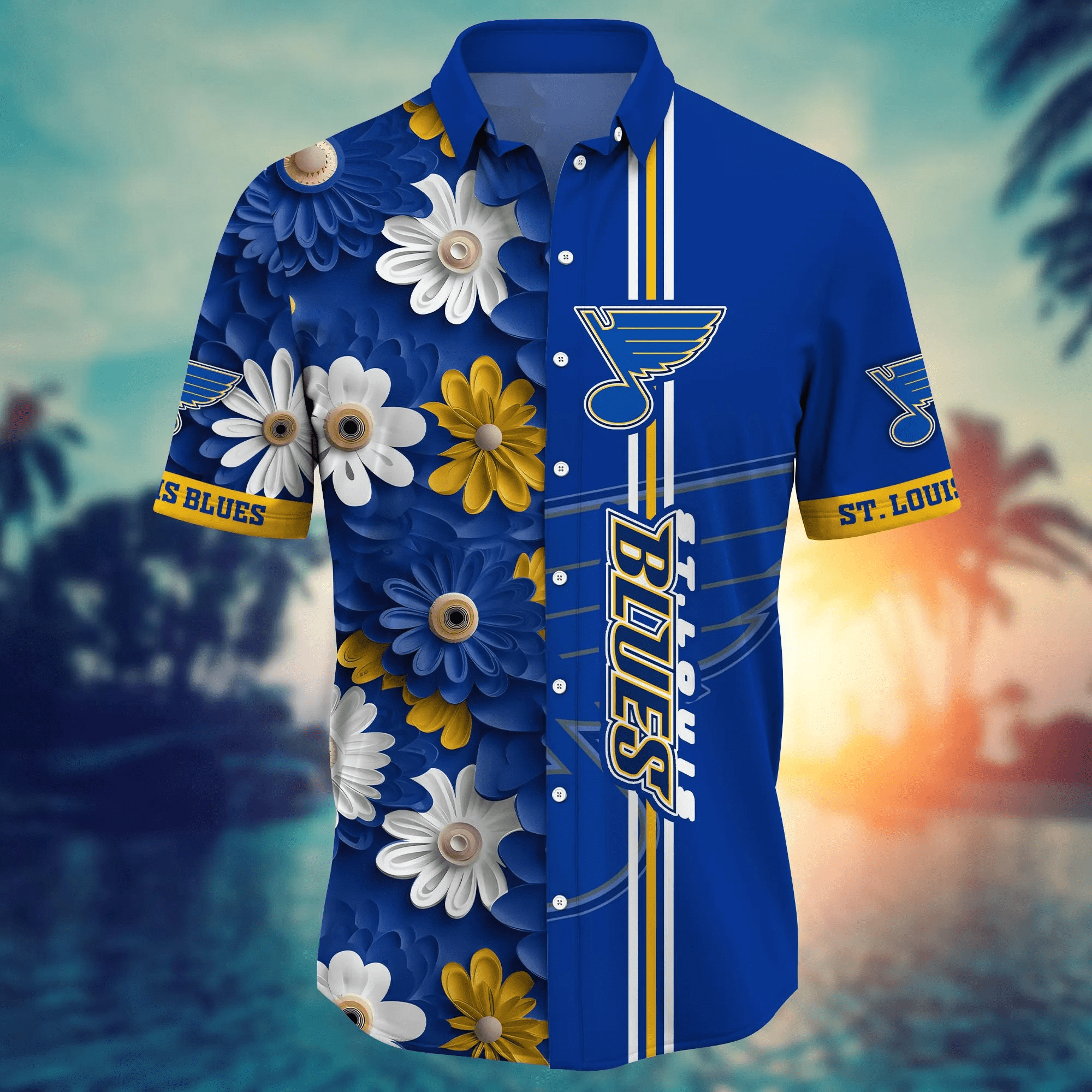 St. Louis Blues NHL Hawaiian Shirt Ice-Cold Drinks Aloha Shirt