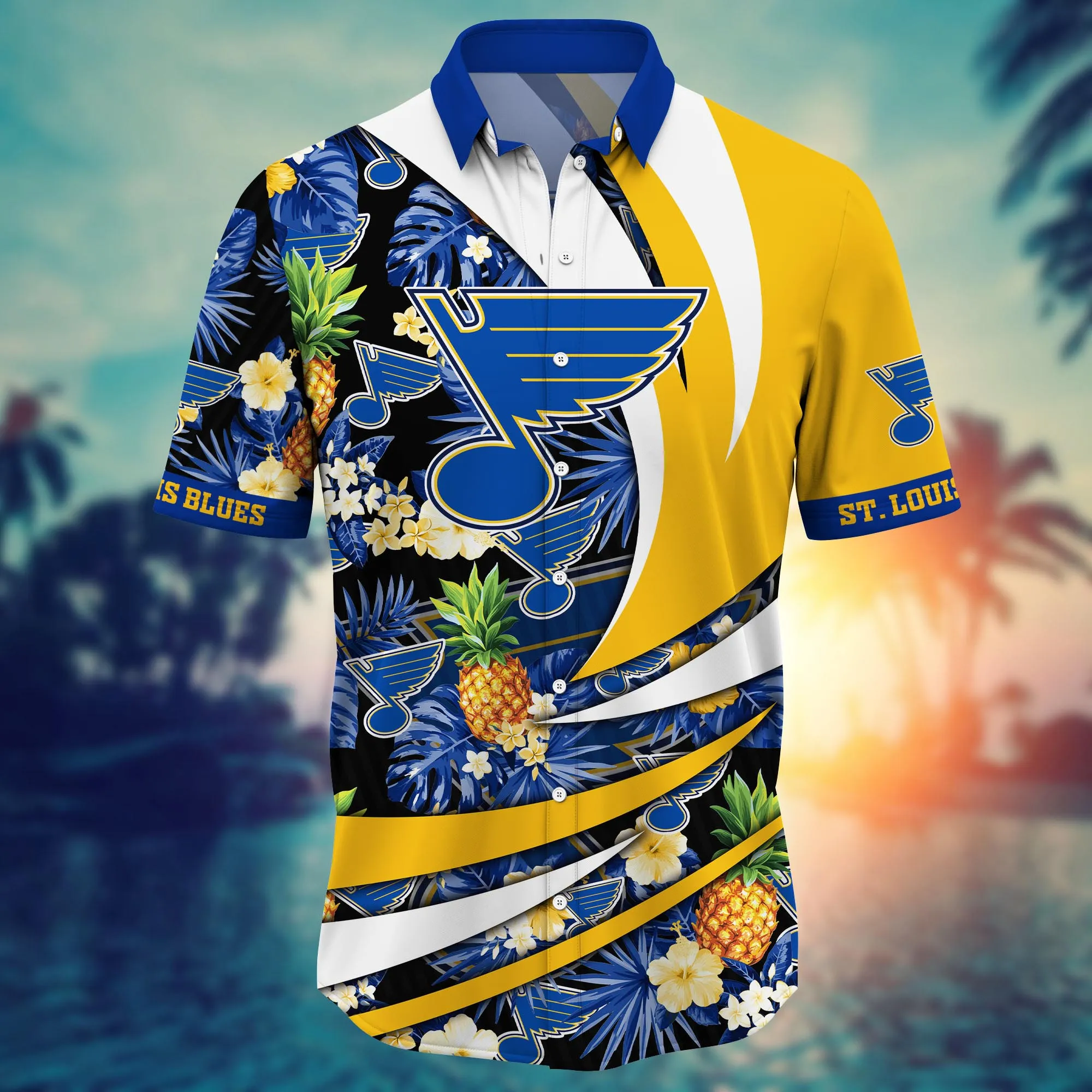 St. Louis Blues NHL Hawaiian Shirt Sea Breeze Aloha Shirt