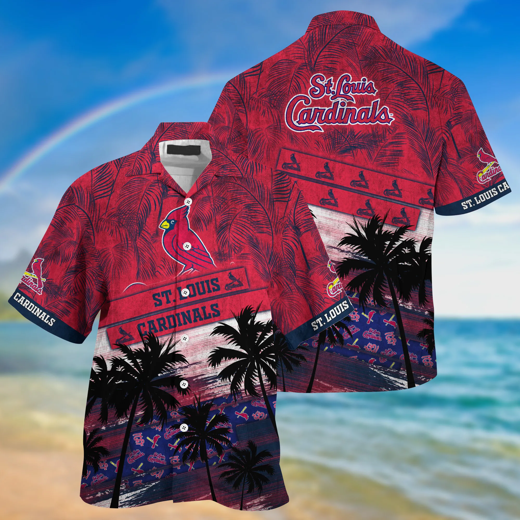 St. Louis Cardinals MLB Palm Tree Pattern Hawaii Shirt For Sports Fans Unisex Sport Hawaii Shirt