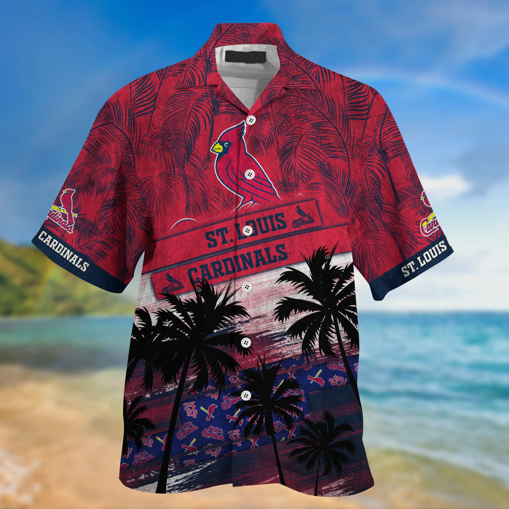St. Louis Cardinals MLB Palm Tree Pattern Hawaii Shirt For Sports Fans Unisex Sport Hawaii Shirt