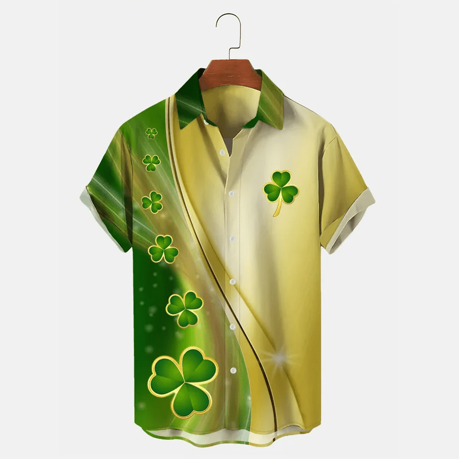 St. Patrick’s Day Clover Print Holiday Shirt, St. Patrick’s Day Hawaii Shirt For Men And Women