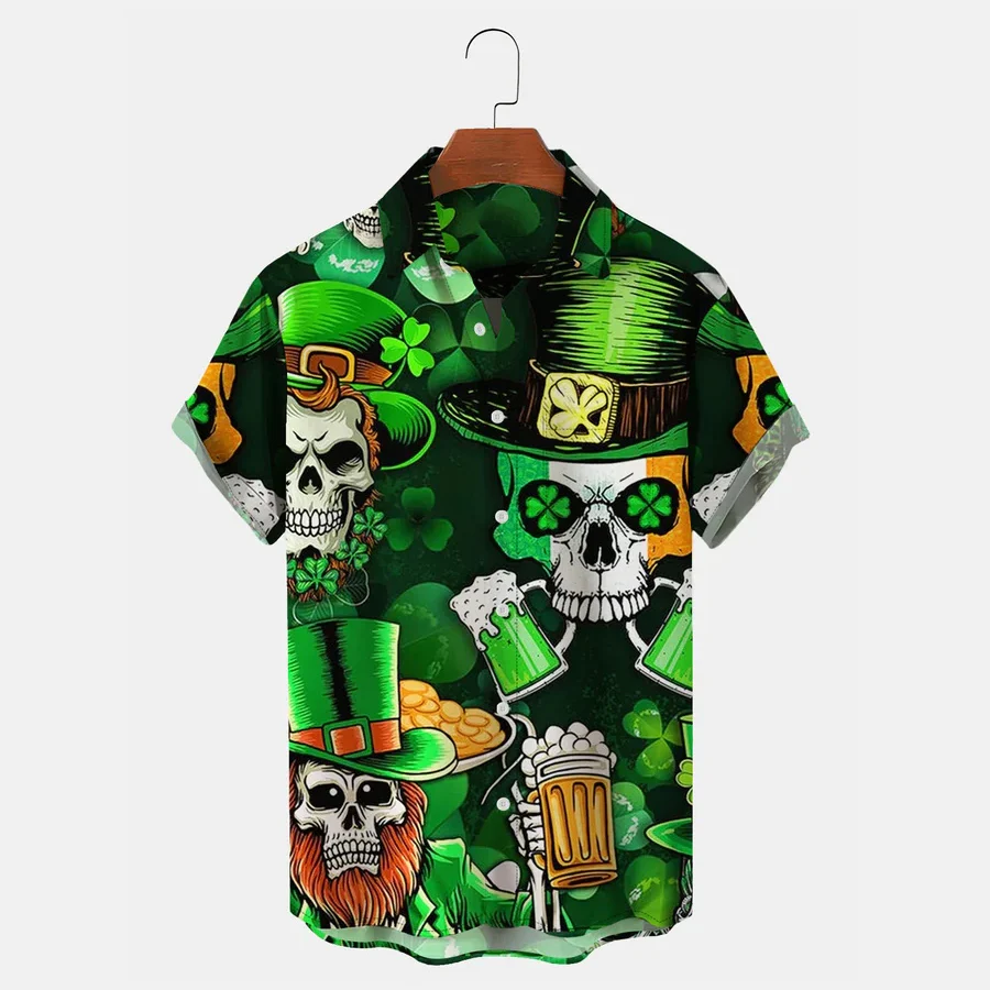 St. Patrick’s Trendy Hawaiian Shirt Men’s Car Short Sleeve Shirt, Trendy Hawaiian Shirt For Men And Women