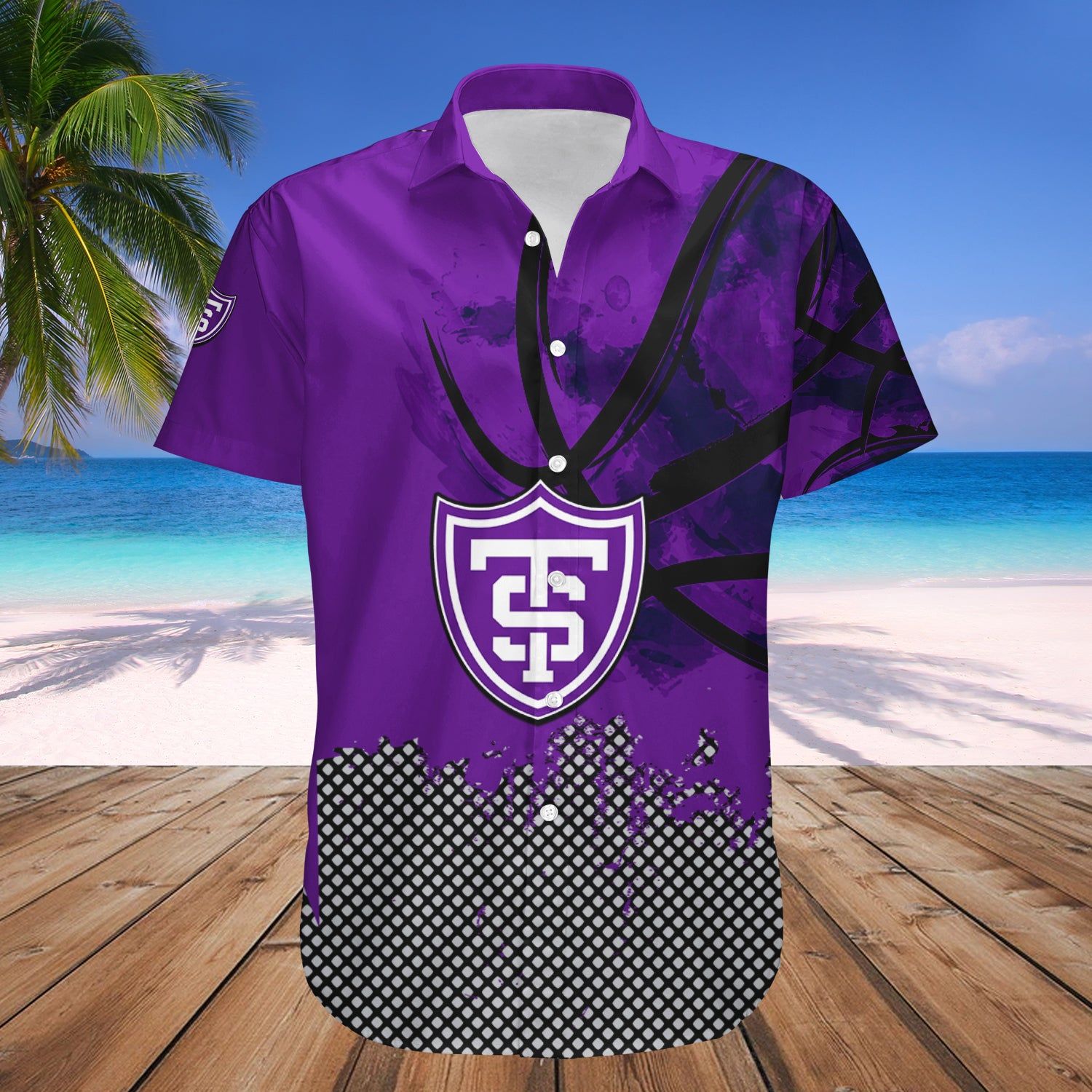 St. Thomas Tommies Hawaii Shirt Basketball Net Grunge Pattern – NCAA