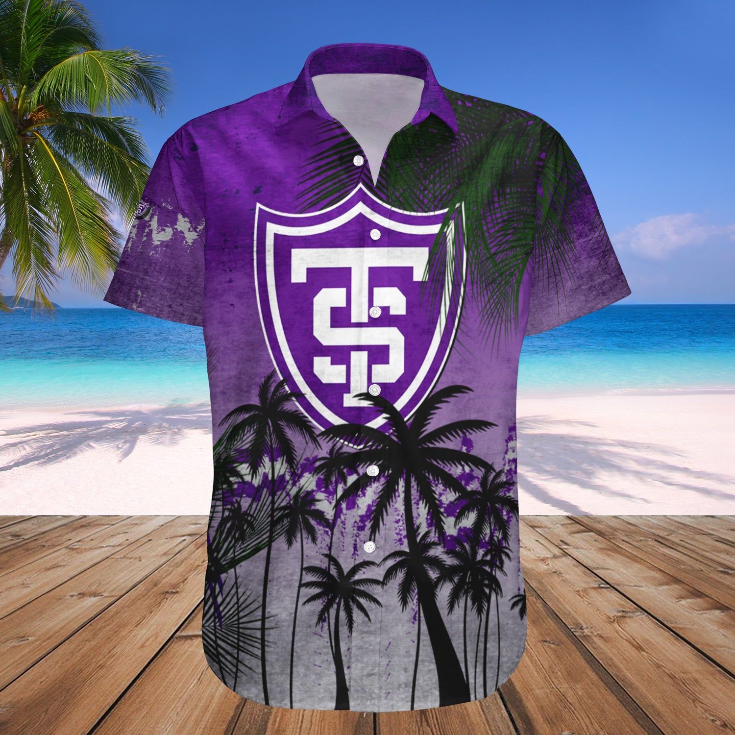 St. Thomas Tommies Hawaii Shirt Coconut Tree Tropical Grunge – NCAA