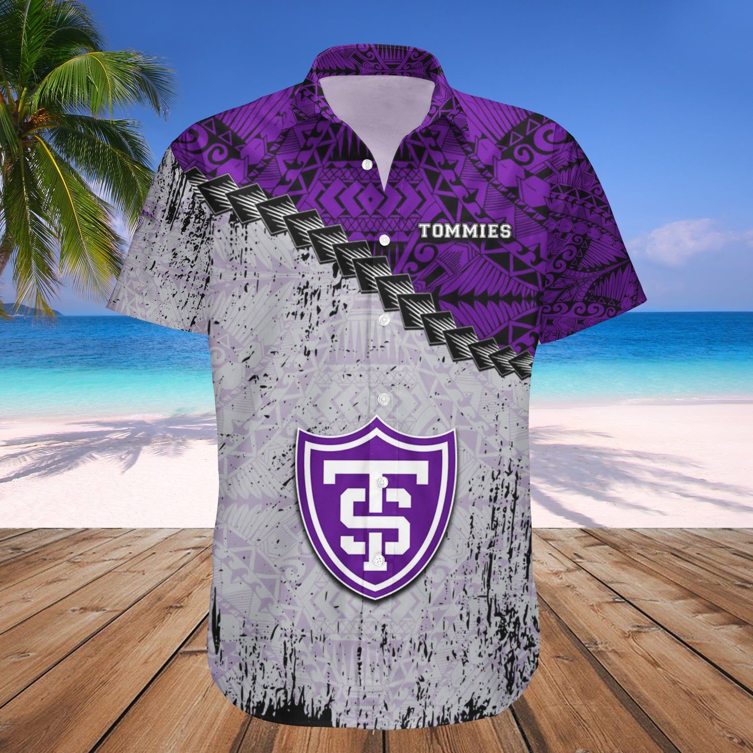 St. Thomas Tommies Hawaii Shirt Grunge Polynesian Tattoo – NCAA