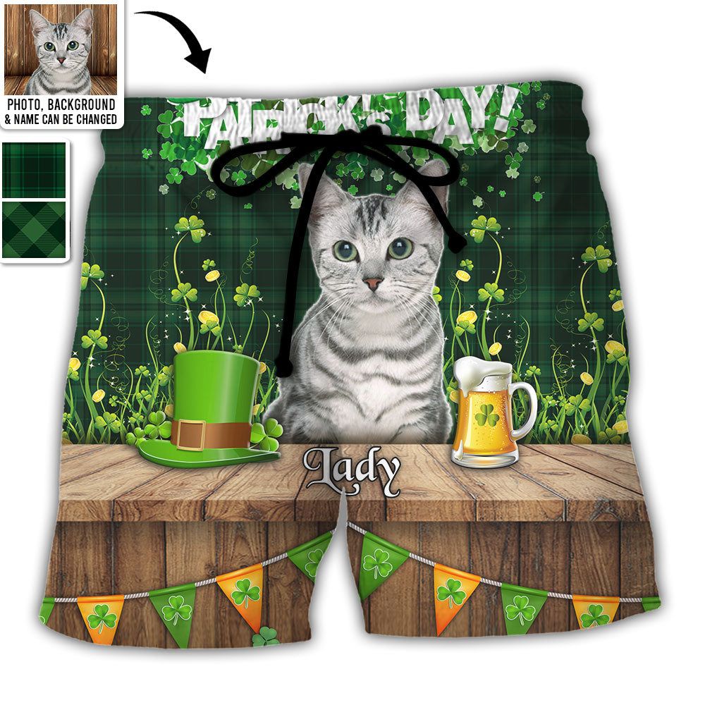 St.Patrick’s Day Happy Gold Shamrock Custom Photo Personalized Trendy Aloha Hawaiian Beach Shorts – Personalized Photo Gifts St.Patrick’s Day Happy Gold Shamrock Custom Photo Personalized Trendy Aloha Hawaiian Beach Shorts – Personalized Photo Gifts