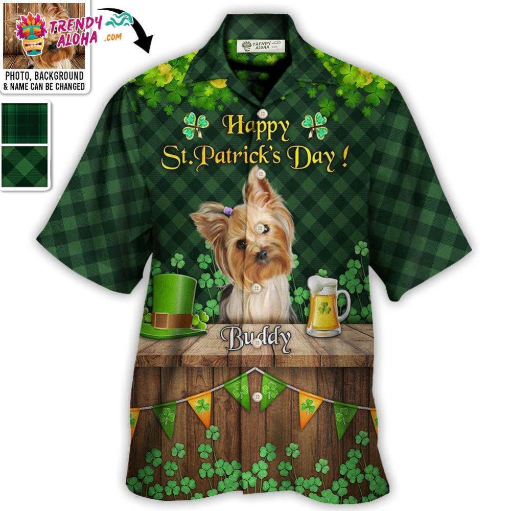 St.Patrick’S Day Happy Luck Coin Gold Shamrock Custom Photo Personalized – Hawaiian Shirt – Personalized Photo Gifts Hawaiian Shirt – Trendy Aloha