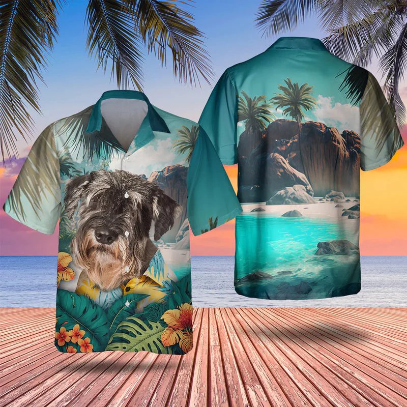 Standard Schnauzer 3D Tropical Trendy Hawaiian Shirt, Dog Trendy Hawaiian Shirt, Summer Gift For Men And Women Standard Schnauzer 3D Tropical Trendy Hawaiian Shirt, Dog Trendy Hawaiian Shirt, Summer Gift For Men And Women
