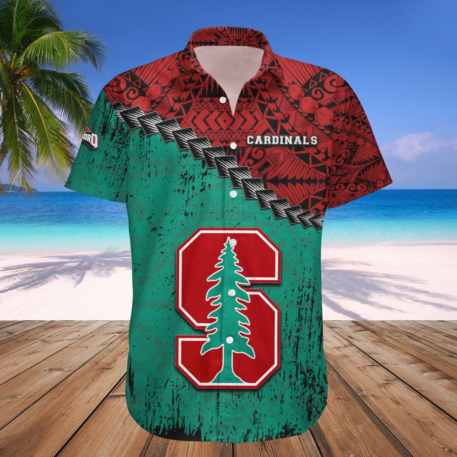 Stanford Cardinal Hawaii Shirt Grunge Polynesian Tattoo – NCAA