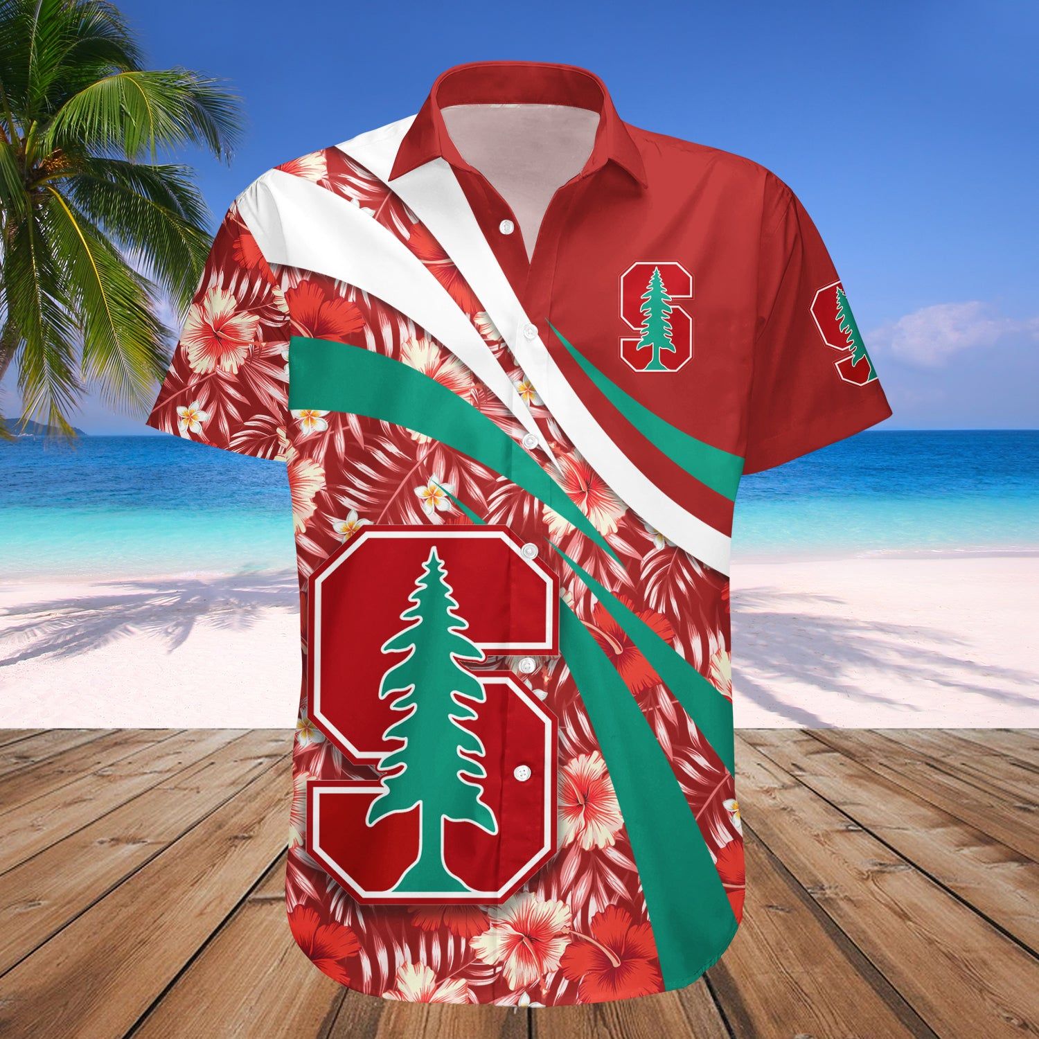 Stanford Cardinal Hawaii Shirt Hibiscus Sport Style – NCAA
