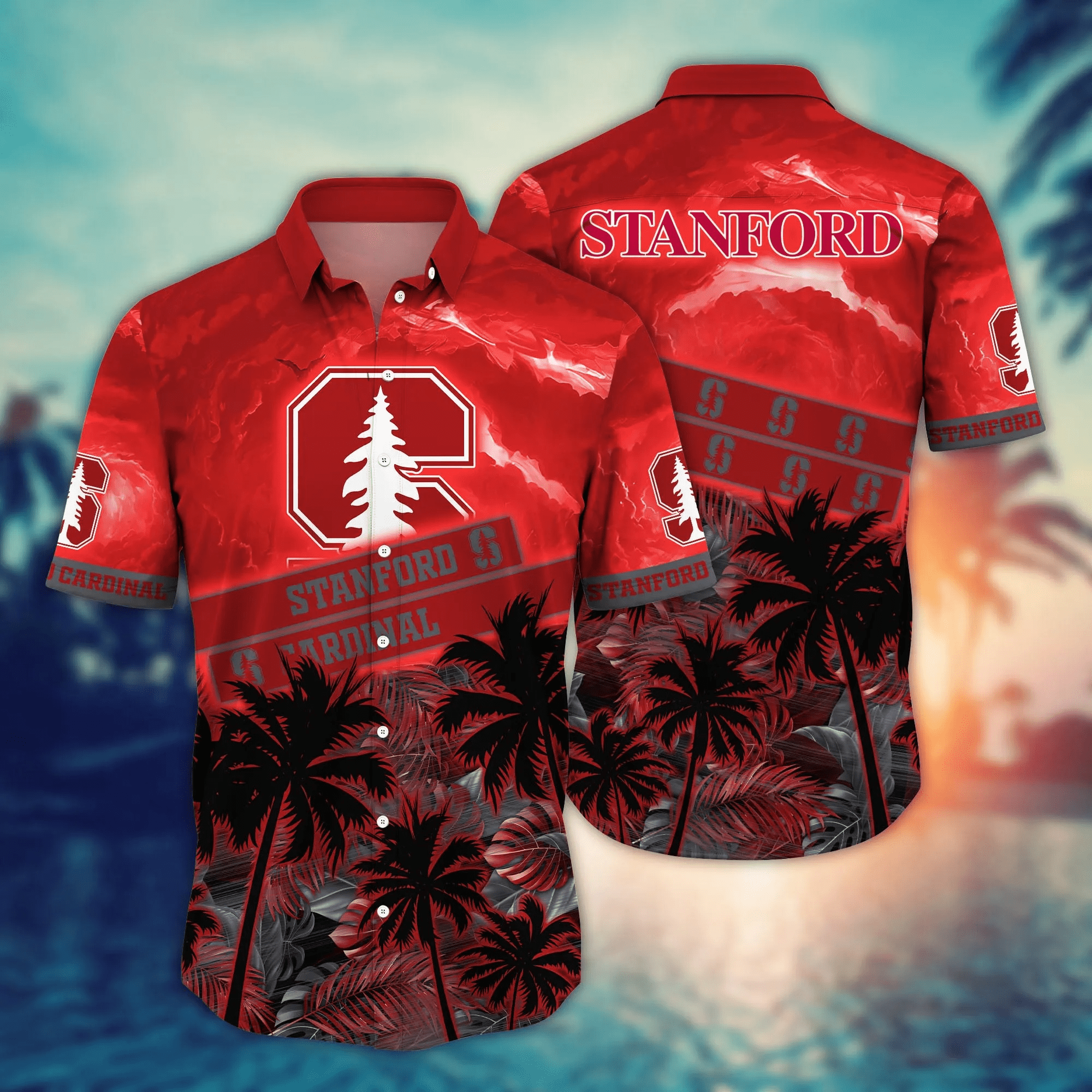 Stanford Cardinal NCAA Hawaiian Shirt Beach Ball Aloha Shirt