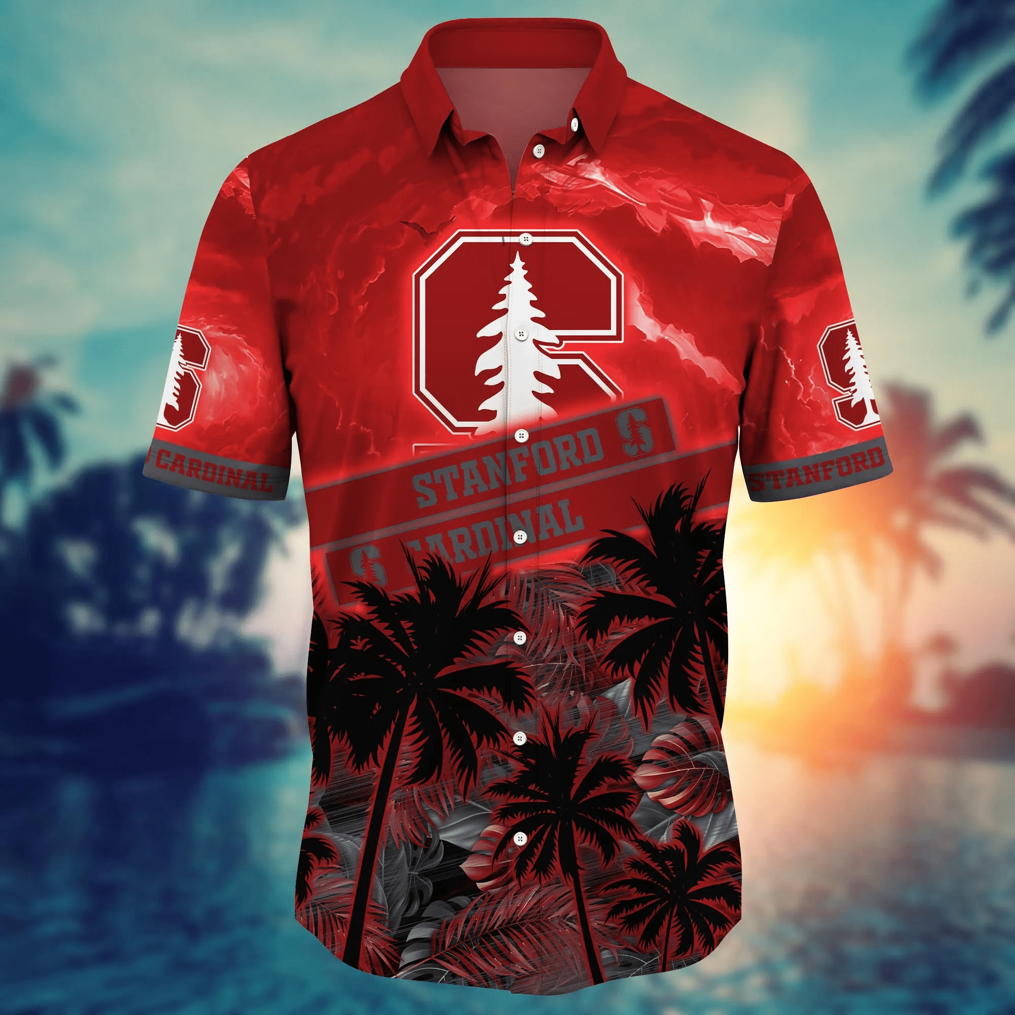 Stanford Cardinal NCAA Hawaiian Shirt Beach Ball Aloha Shirt