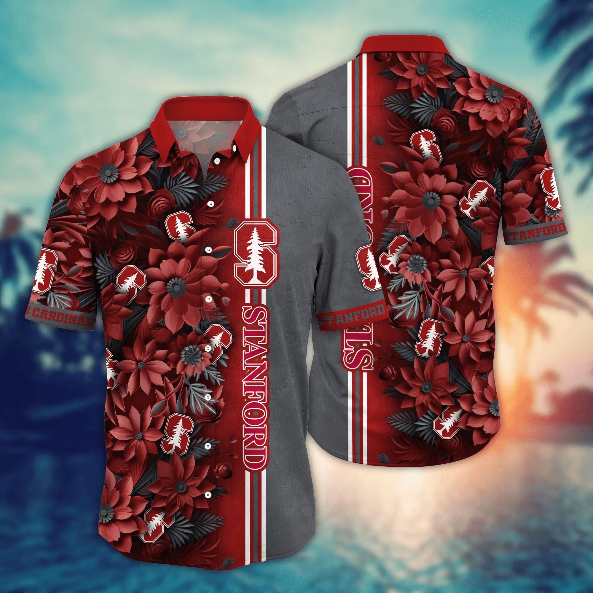 Stanford Cardinal NCAA Hawaiian Shirt Custom Road Trips Aloha Shirt Stanford Cardinal NCAA Hawaiian Shirt Custom Road Trips Aloha Shirt
