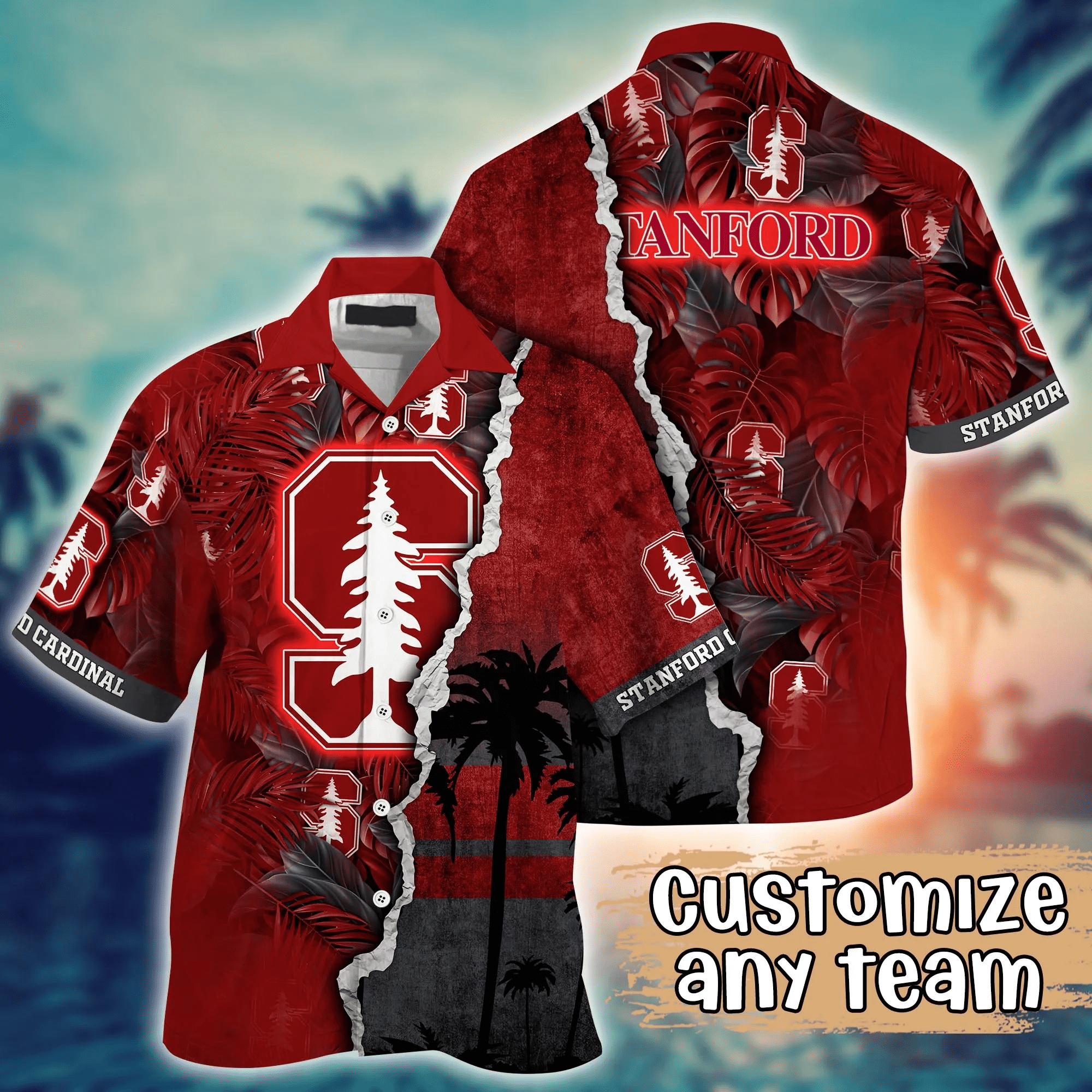 Stanford Cardinal NCAA Hawaiian Shirt Custom Tropical Aloha Shirt