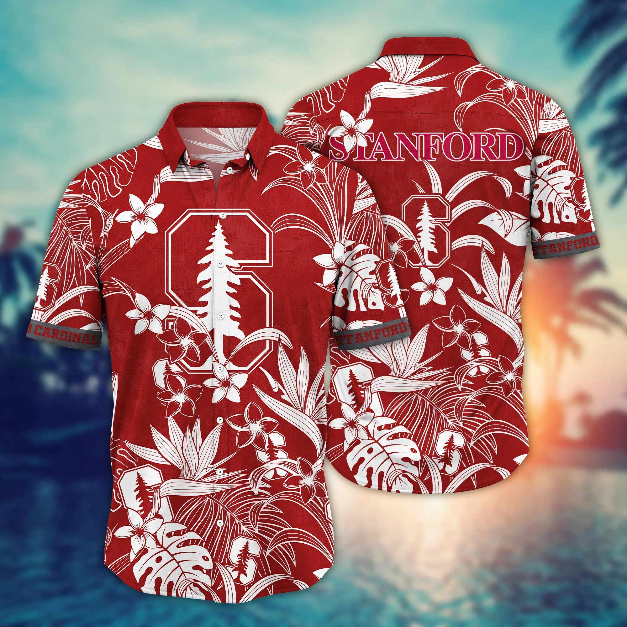 Stanford Cardinal NCAA Hawaiian Shirt Parasolstime Aloha Shirt Stanford Cardinal NCAA Hawaiian Shirt Parasolstime Aloha Shirt