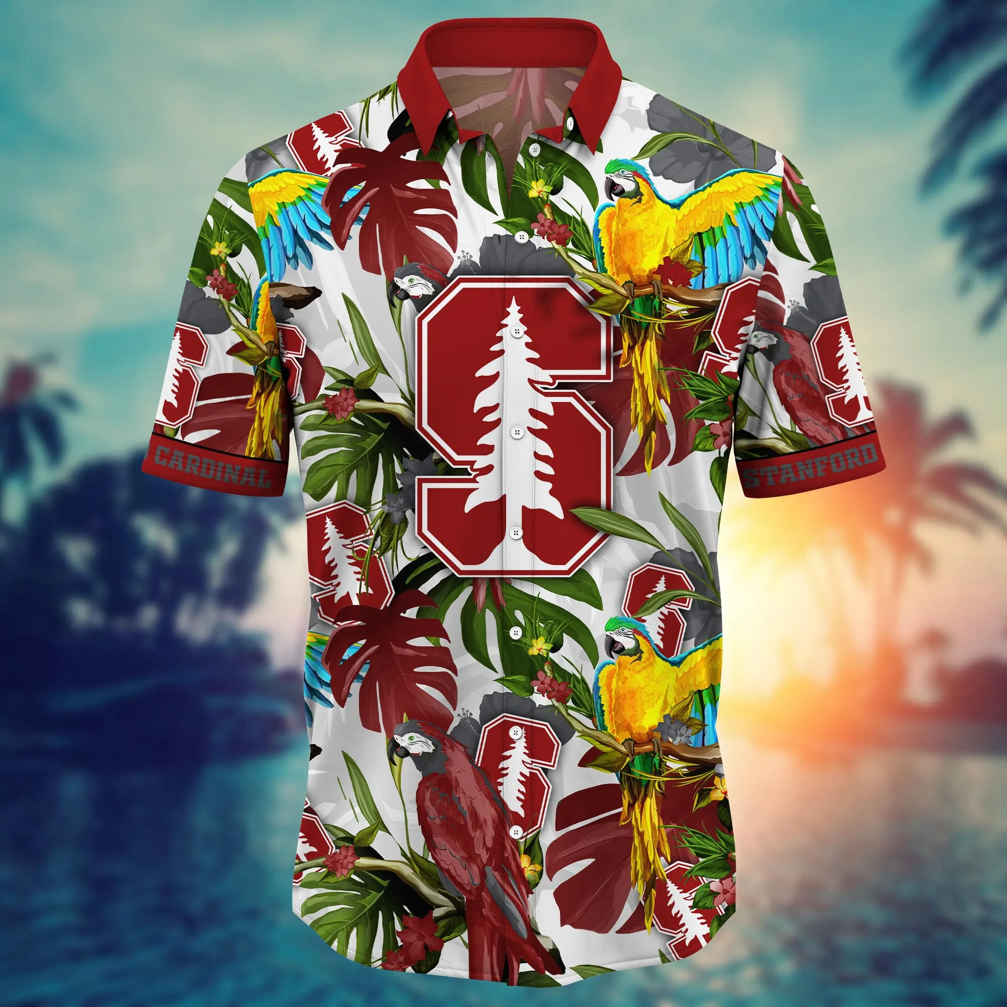 Stanford Cardinal NCAA Hawaiian Shirt Pool Daystime Aloha Shirt