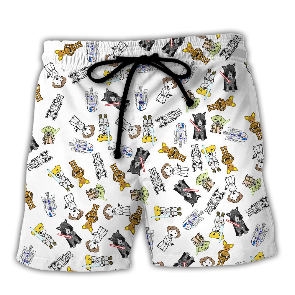 Star Dogs Trendy Aloha Hawaiian Beach Shorts Star Dogs Trendy Aloha Hawaiian Beach Shorts