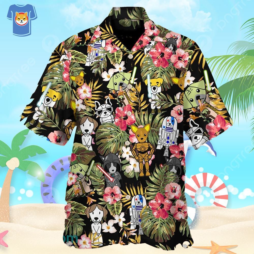 Star Dogs Tropical Hawaiian Shirt For Star Wars Movie Fans Star Dogs Tropical Hawaiian Shirt For Star Wars Movie Fans