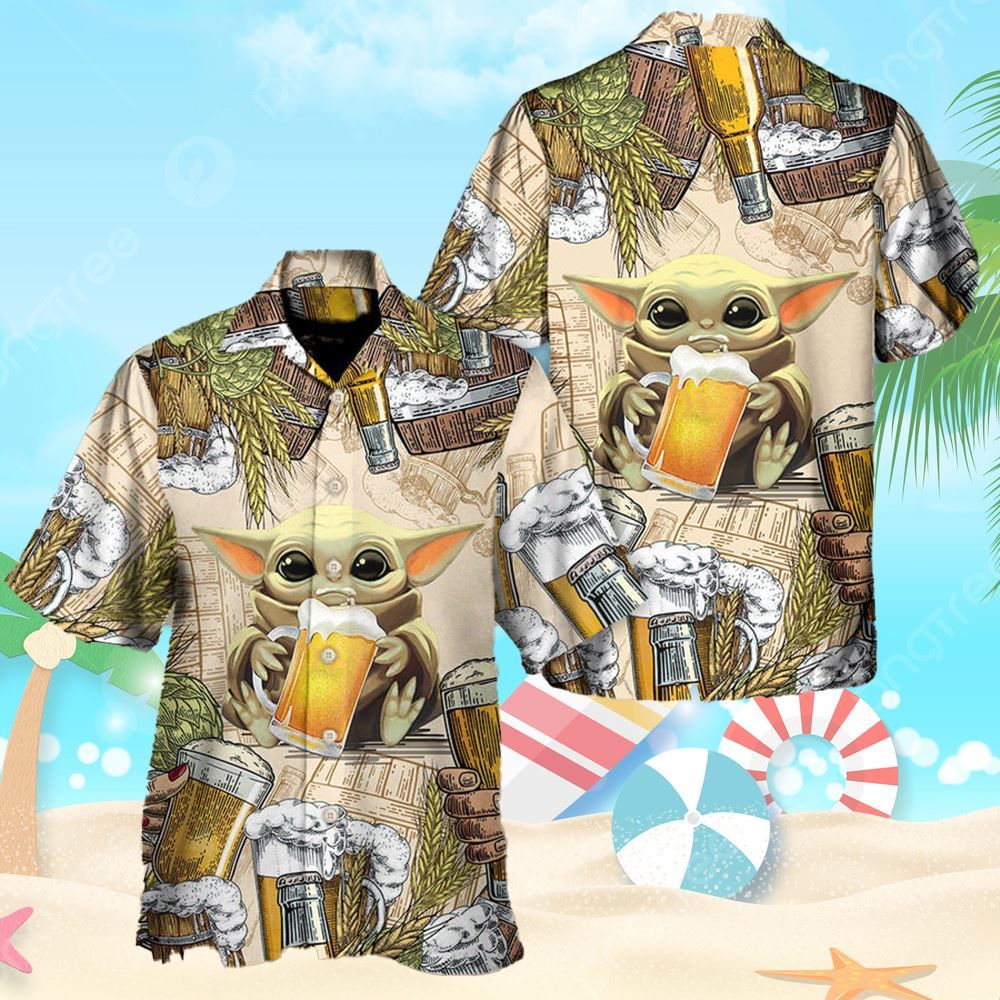 Star Wars Baby Yoda And Beer Wheat Hawaii Shirt Star Wars Baby Yoda And Beer Wheat Hawaii Shirt