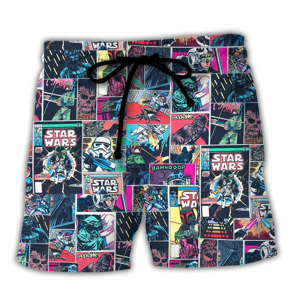 Star Wars Cantina Trendy Aloha Hawaiian Beach Shorts Star Wars Cantina Trendy Aloha Hawaiian Beach Shorts