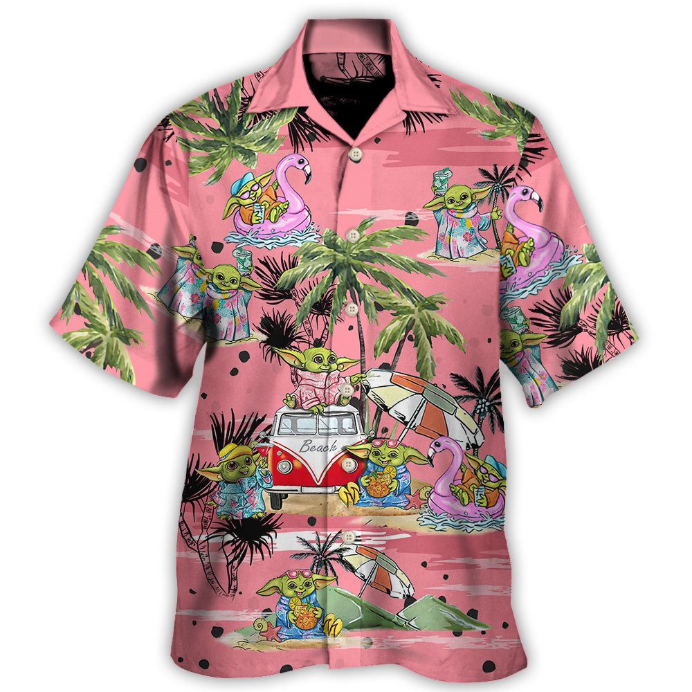 Star Wars Disney Baby Yoda Pink Hawaiian Shirt Star Wars Disney Baby Yoda Pink Hawaiian Shirt