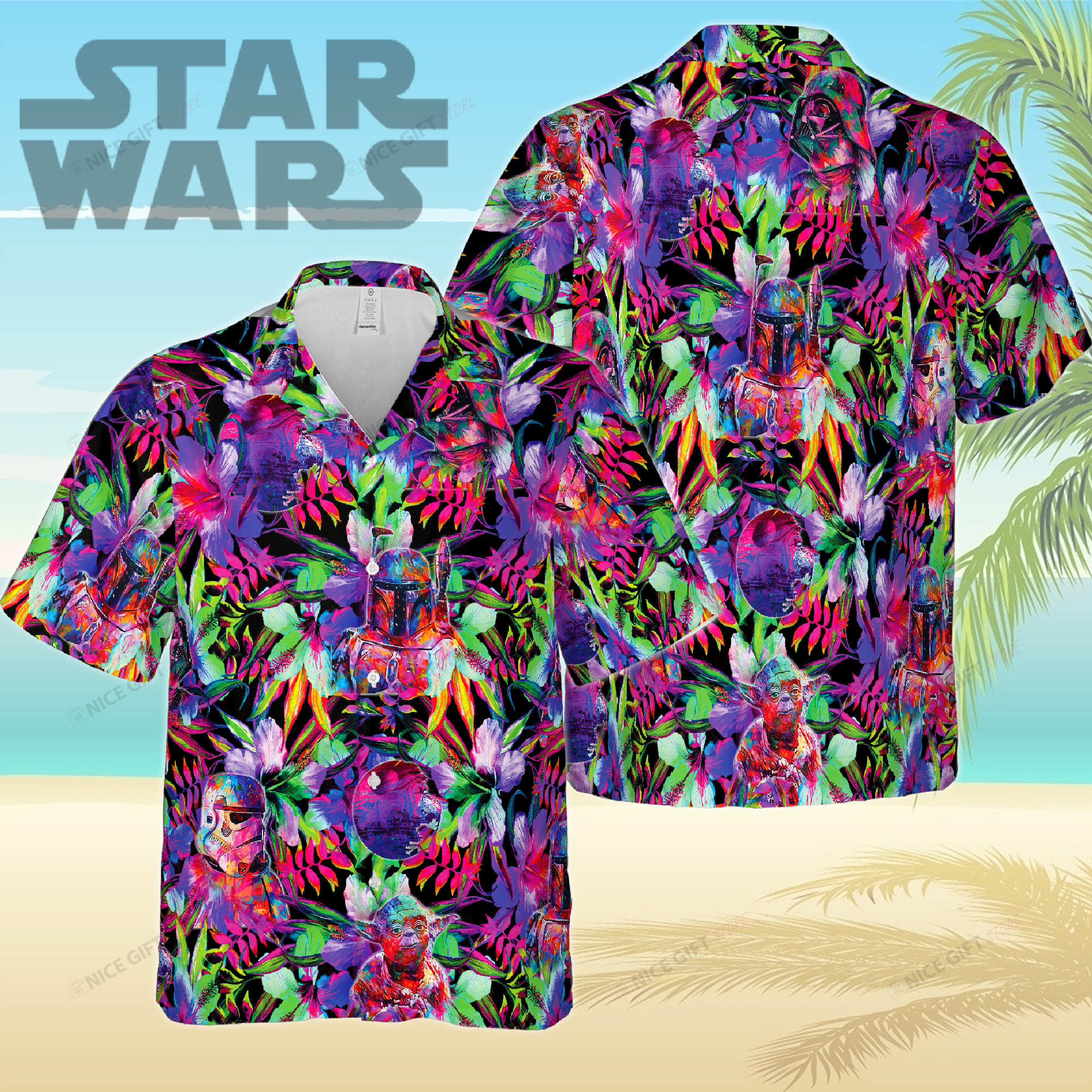 Star Wars Epic Adventures Illustrated on 3D Hawaiian Shirt