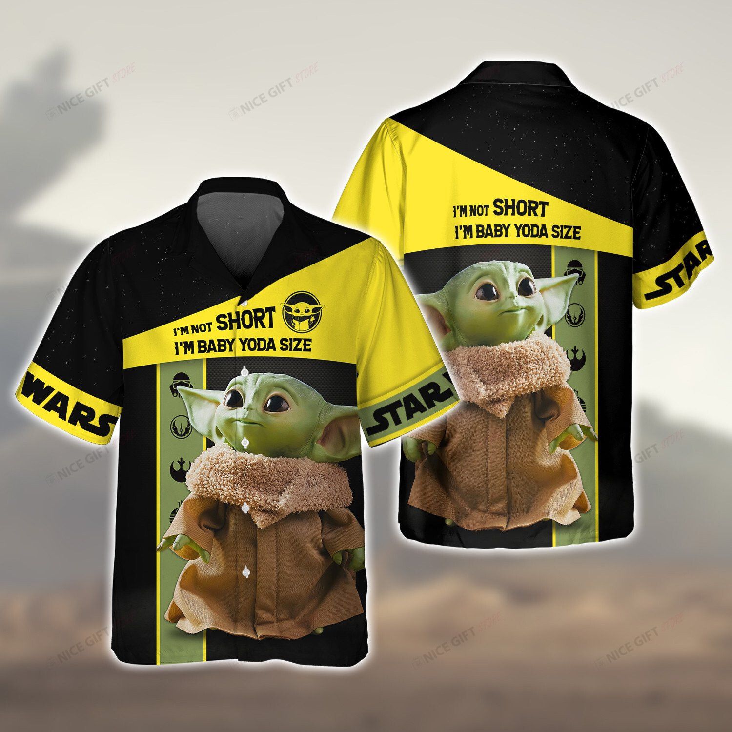 Star Wars Grogu Im Not Short Im Baby Yoda Size Hawaiian 3D Shirt