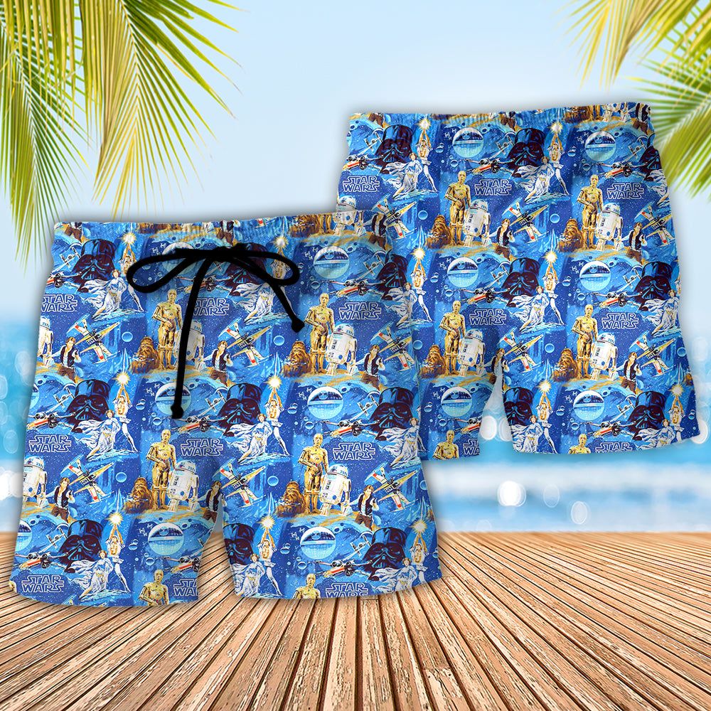 Star Wars Luke Sleepwalker Trendy Aloha Hawaiian Beach Shorts