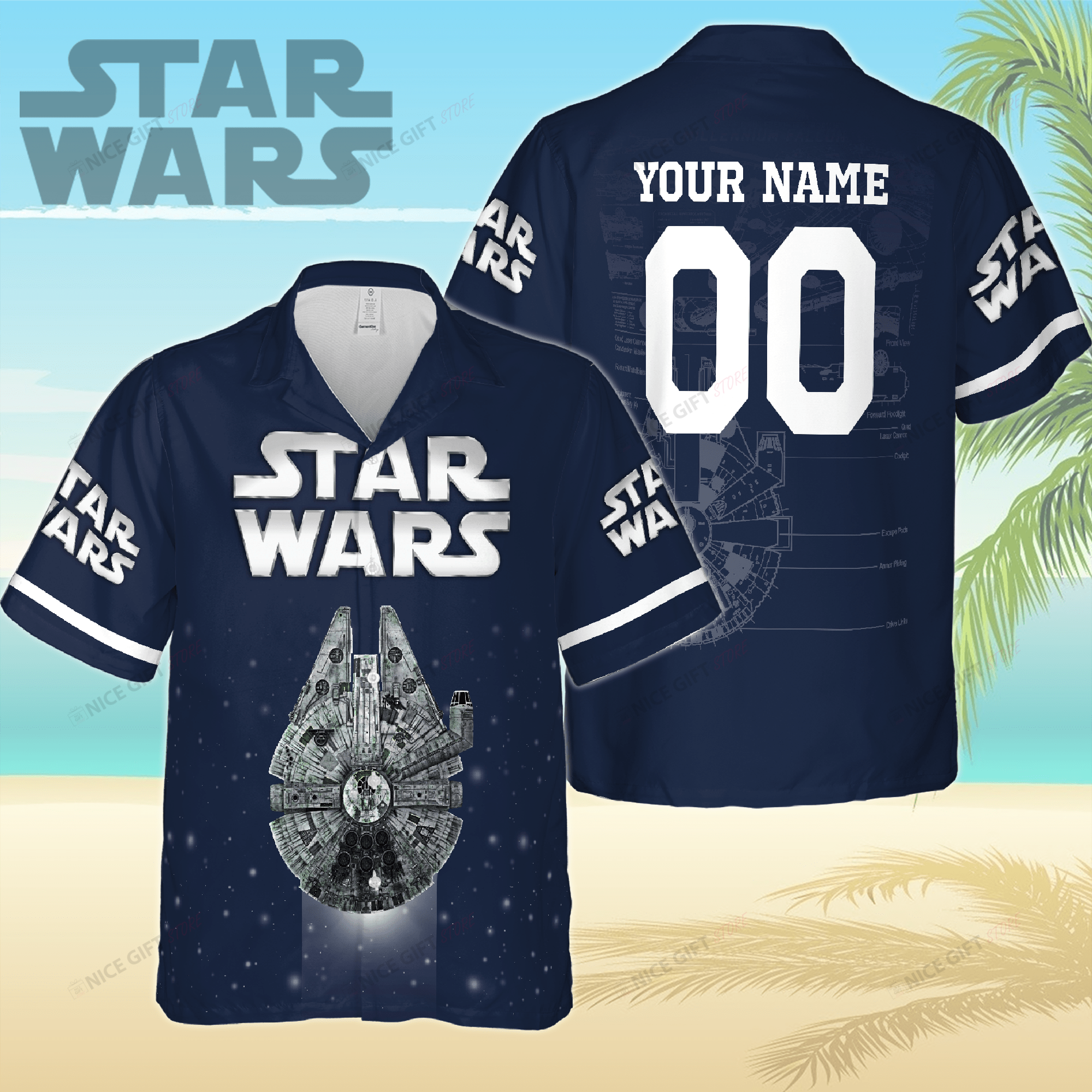 Star Wars Millennium Falcon Personalized Hawaiian 3D Shirt