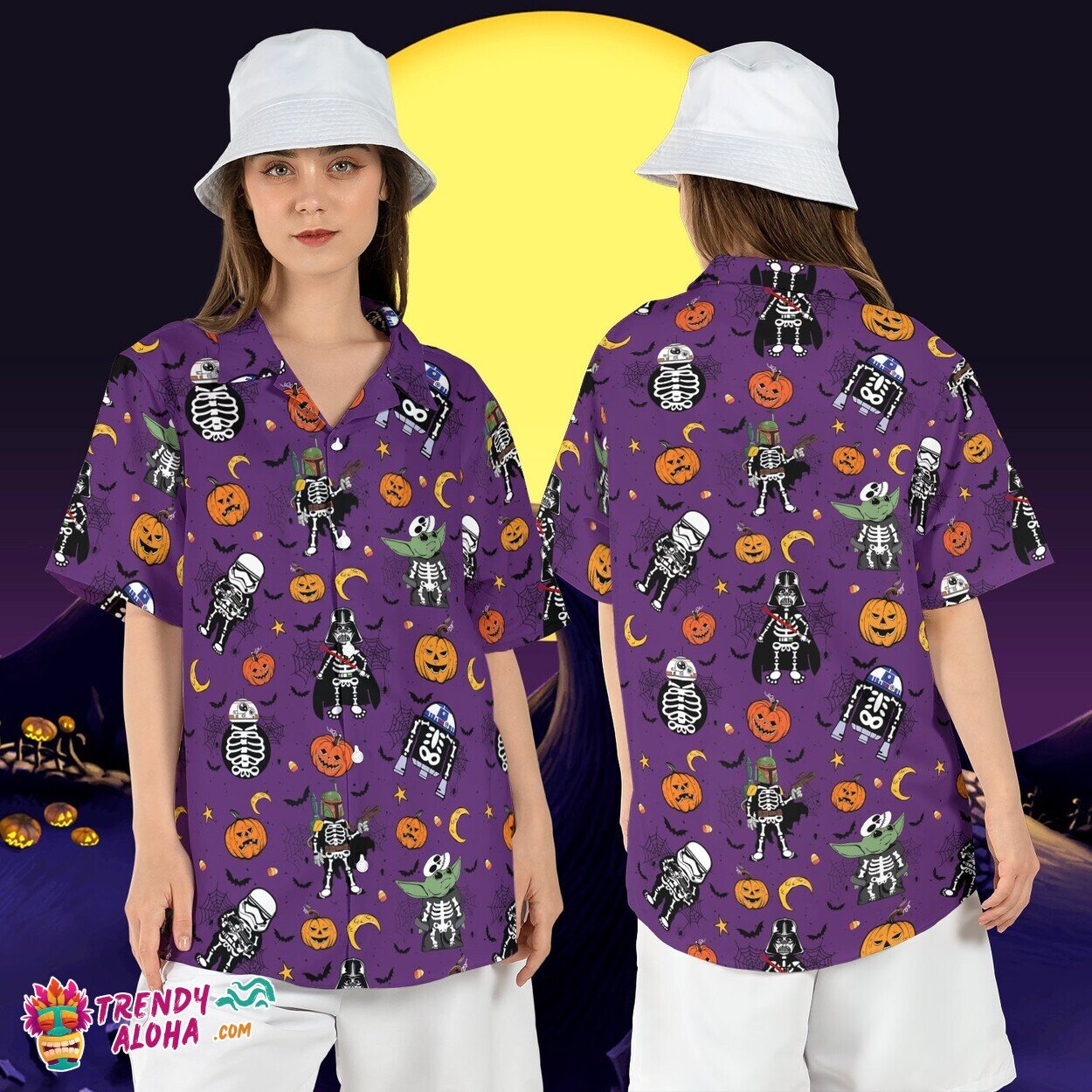 Star Wars Skeleton Spooky Baby Yoda Darth Vader Halloween Top